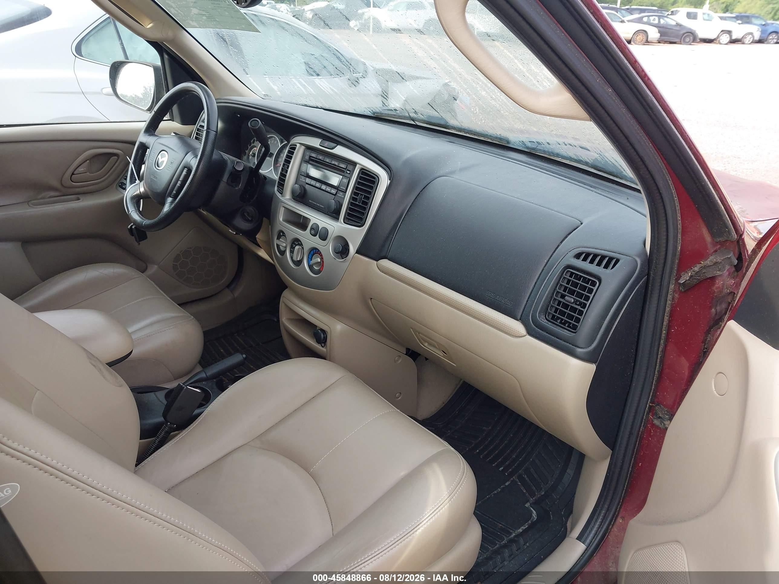 2004 Mazda Tribute Es V6 Burgundy vin: 4F2CZ06124KM01756