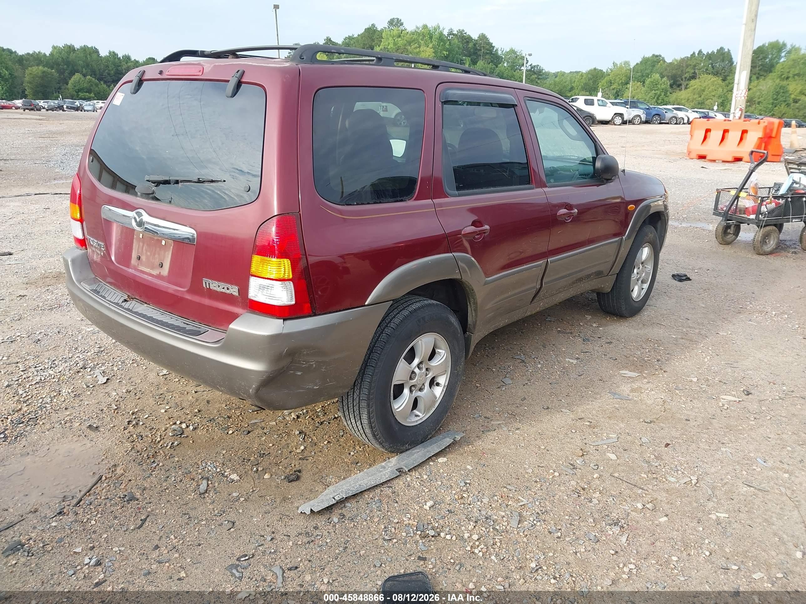 2004 Mazda Tribute Es V6 Burgundy vin: 4F2CZ06124KM01756