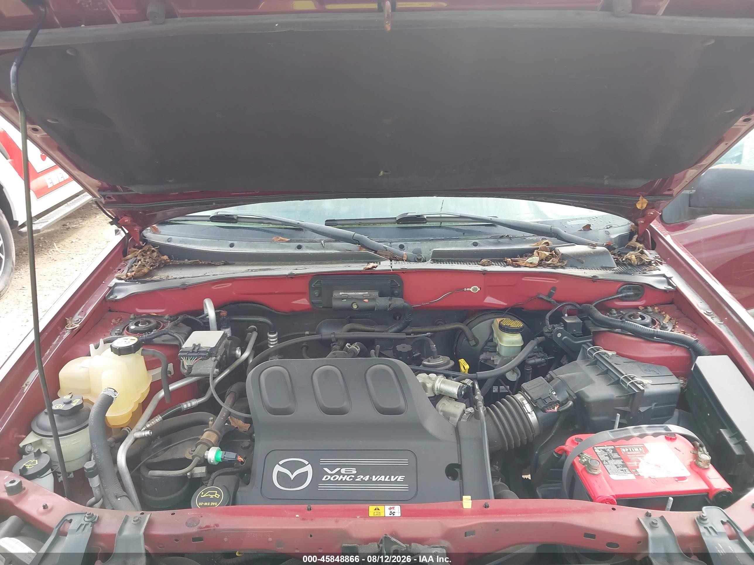 2004 Mazda Tribute Es V6 Burgundy vin: 4F2CZ06124KM01756