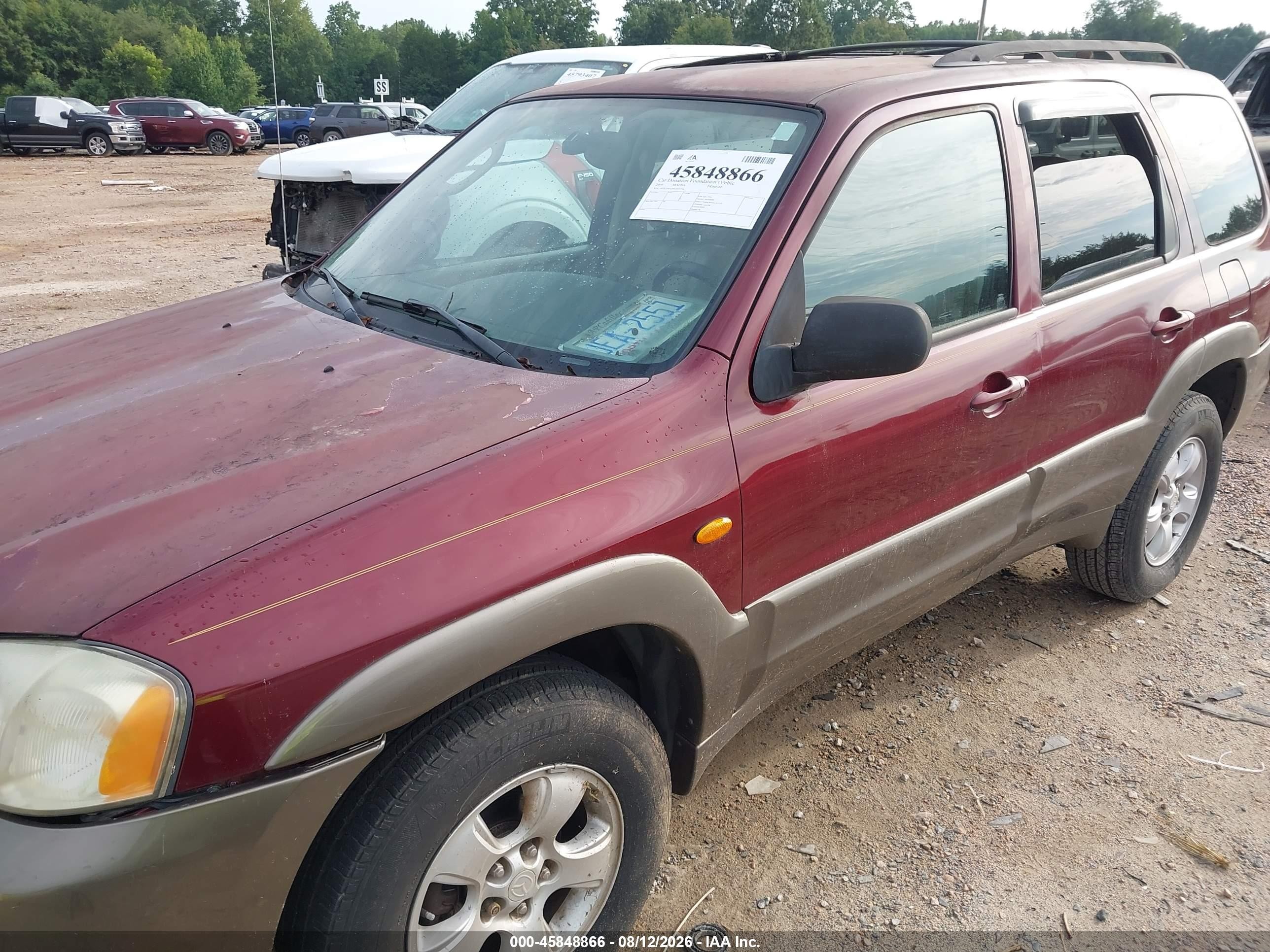 2004 Mazda Tribute Es V6 Burgundy vin: 4F2CZ06124KM01756