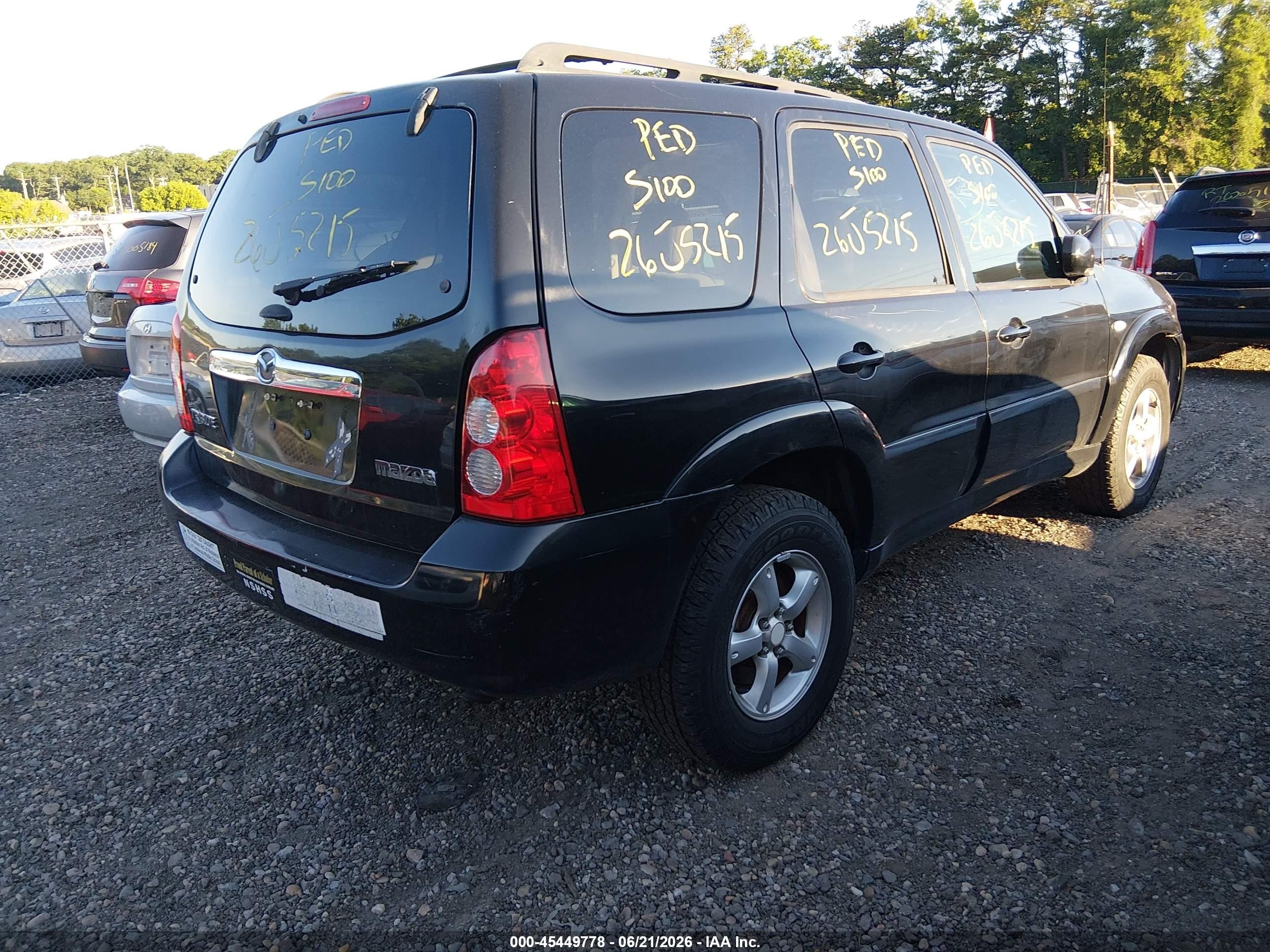 2005 Mazda Tribute S Black vin: 4F2CZ94185KM34995
