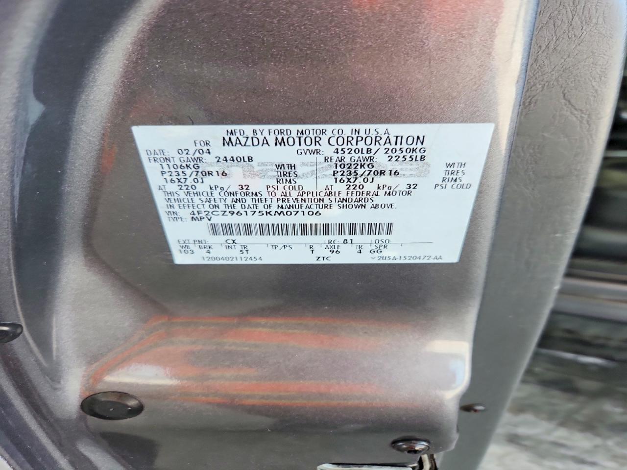 2005 Mazda Tribute S Gray vin: 4F2CZ96175KM07106