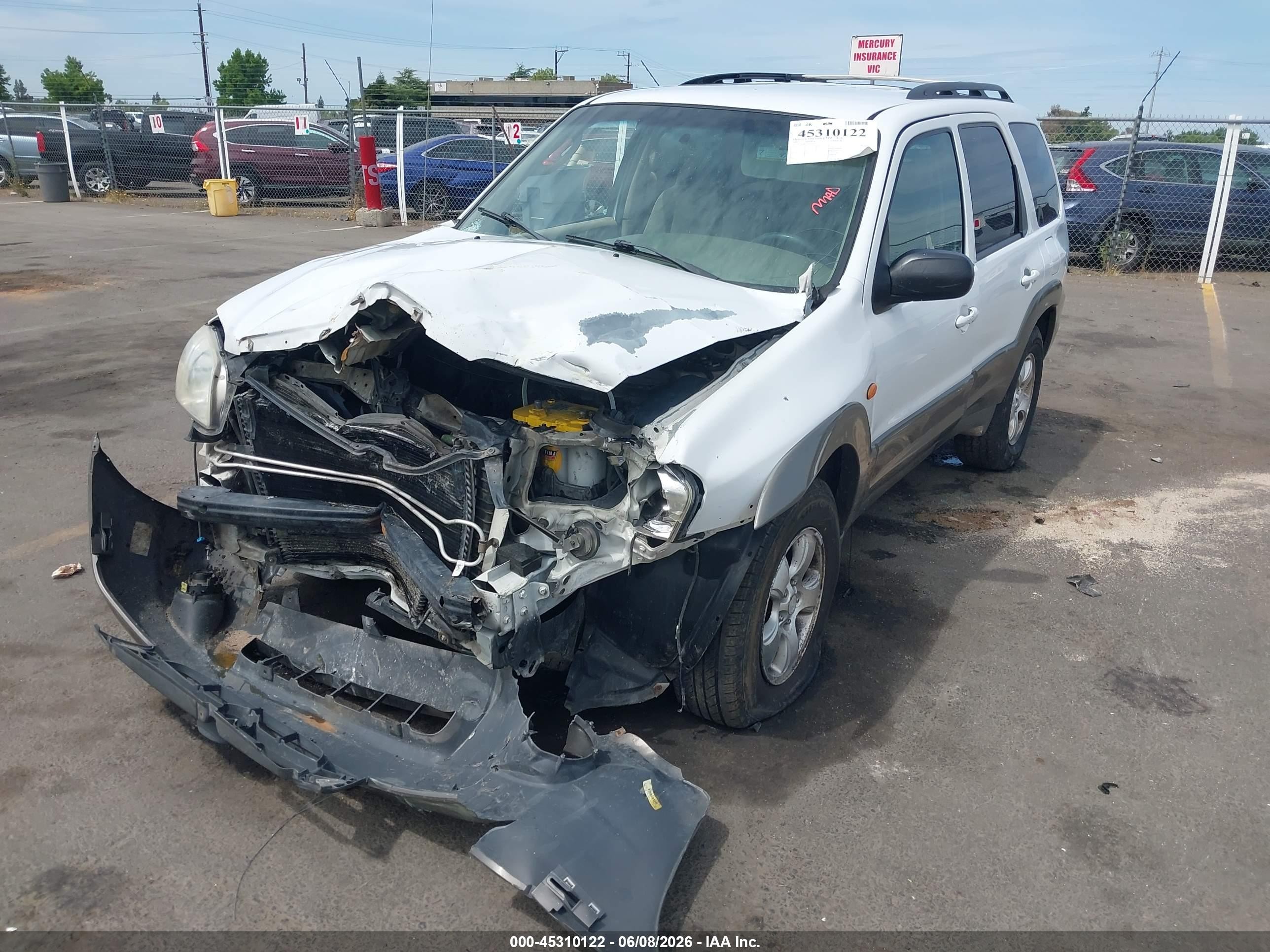 2001 Mazda Tribute Es V6/lx V6 White vin: 4F2YU08121KM11782