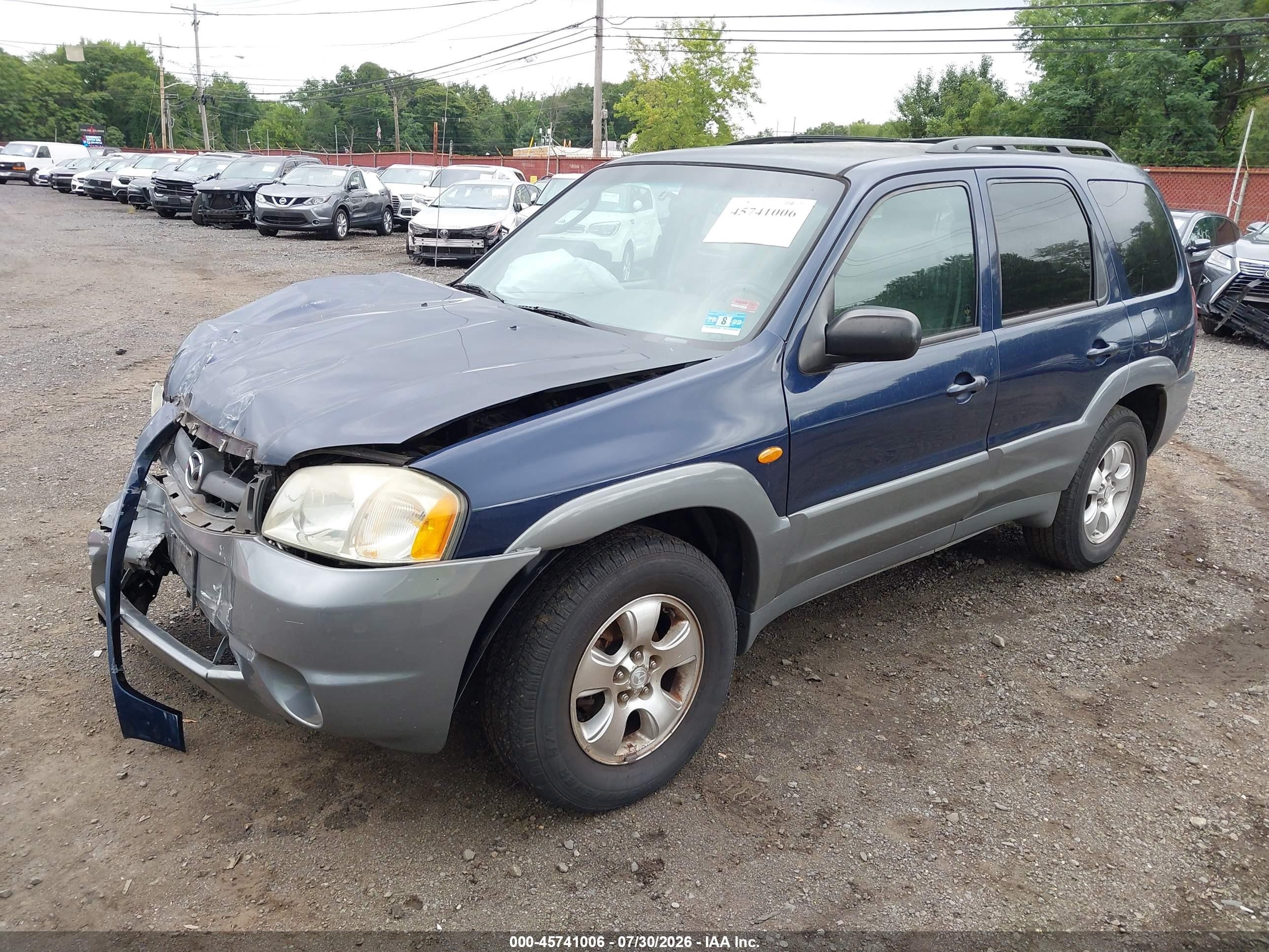 2002 Mazda Tribute Es V6/lx V6 Dark Blue vin: 4F2YU08122KM16739