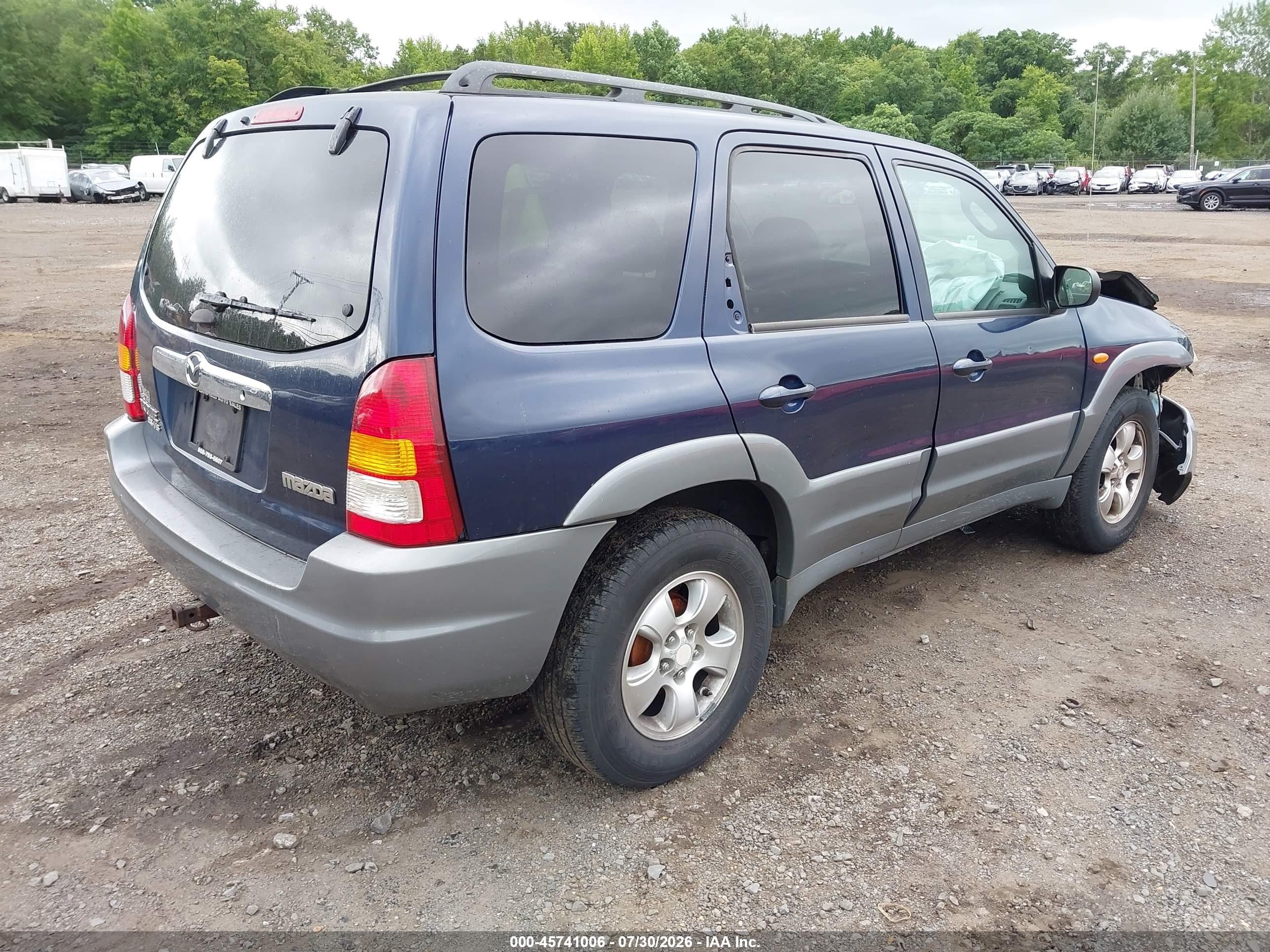 2002 Mazda Tribute Es V6/lx V6 Dark Blue vin: 4F2YU08122KM16739