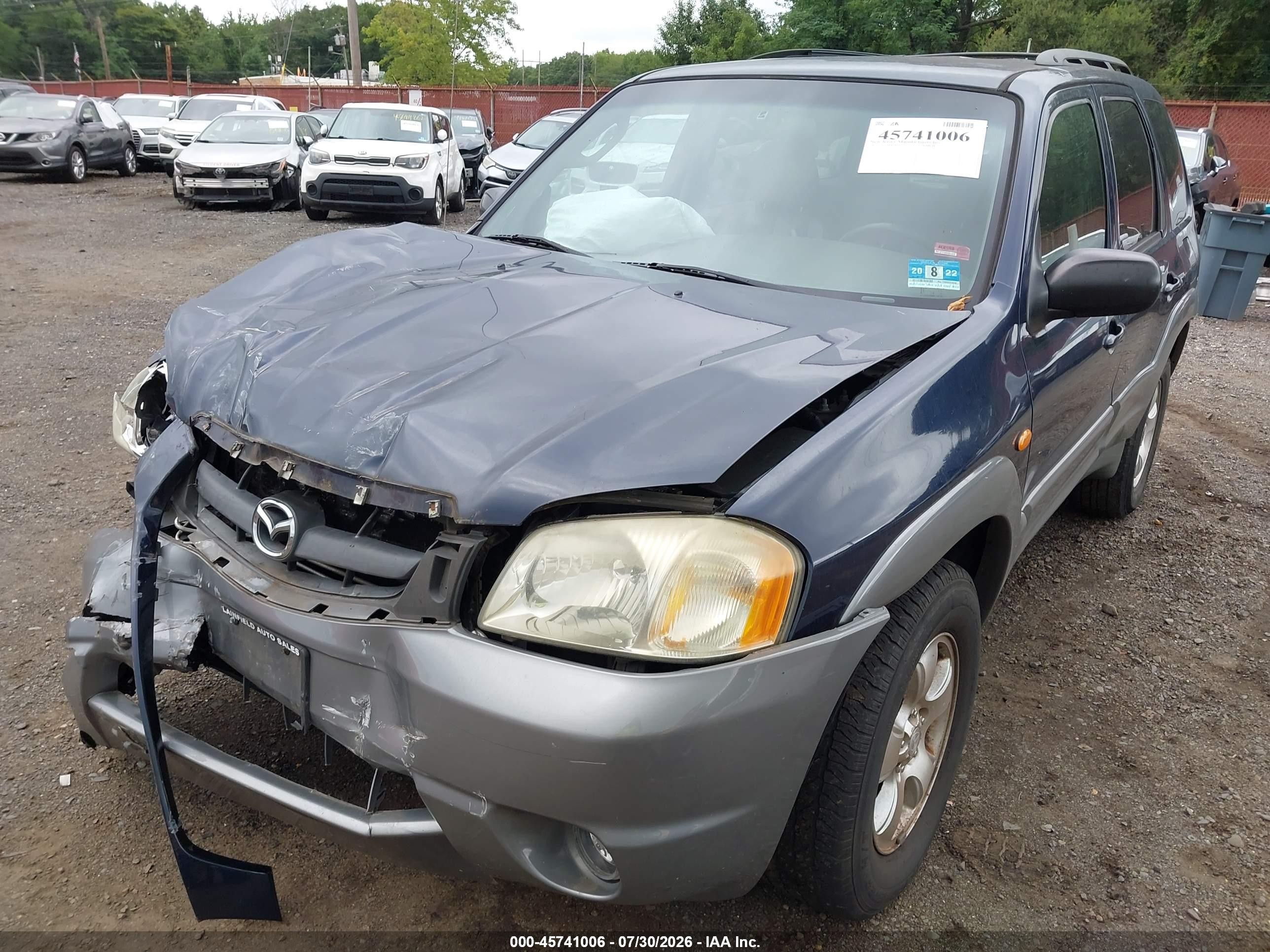 2002 Mazda Tribute Es V6/lx V6 Dark Blue vin: 4F2YU08122KM16739