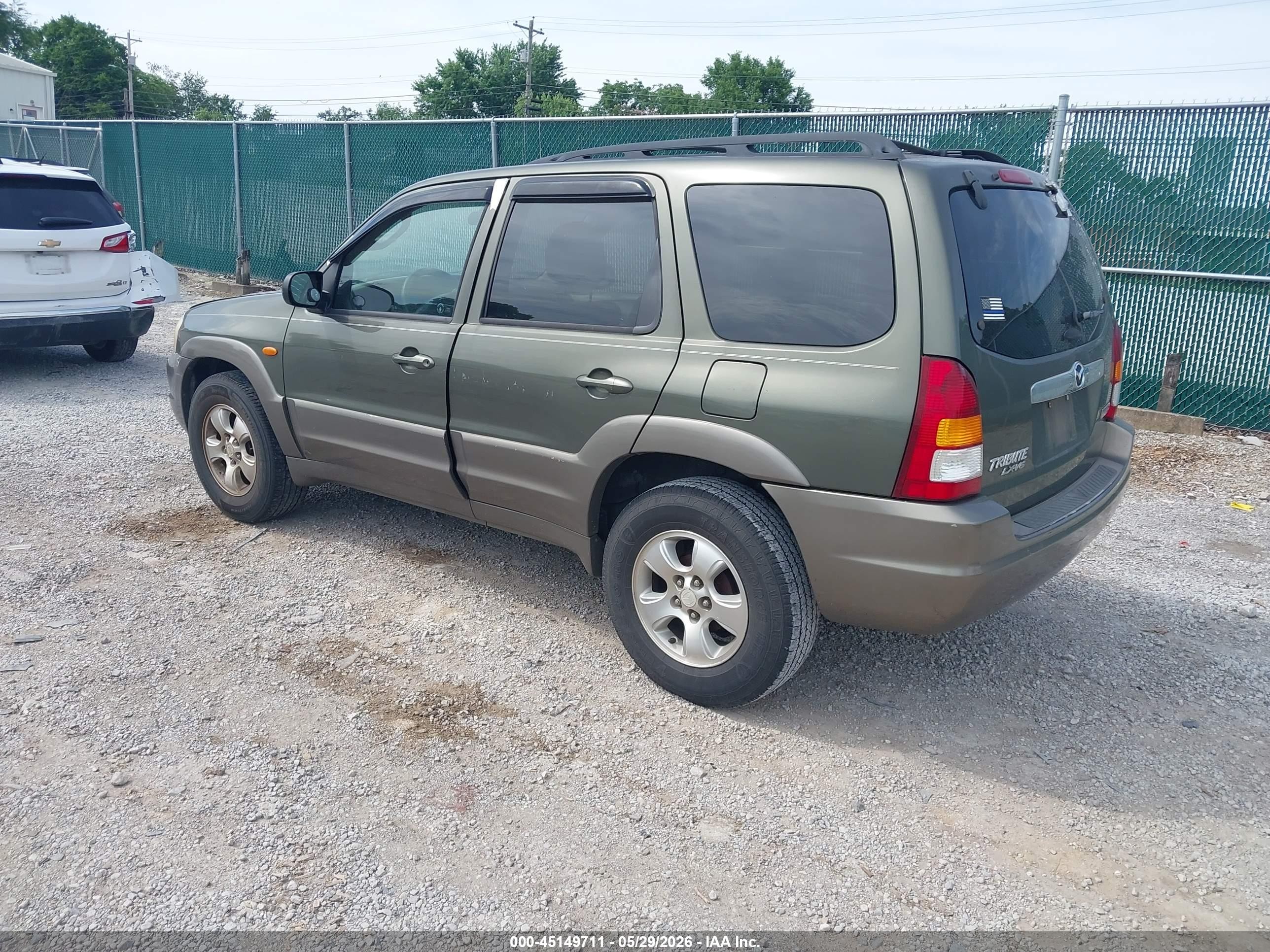 2002 Mazda Tribute Es V6/lx V6 Teal vin: 4F2YU081X2KM56096