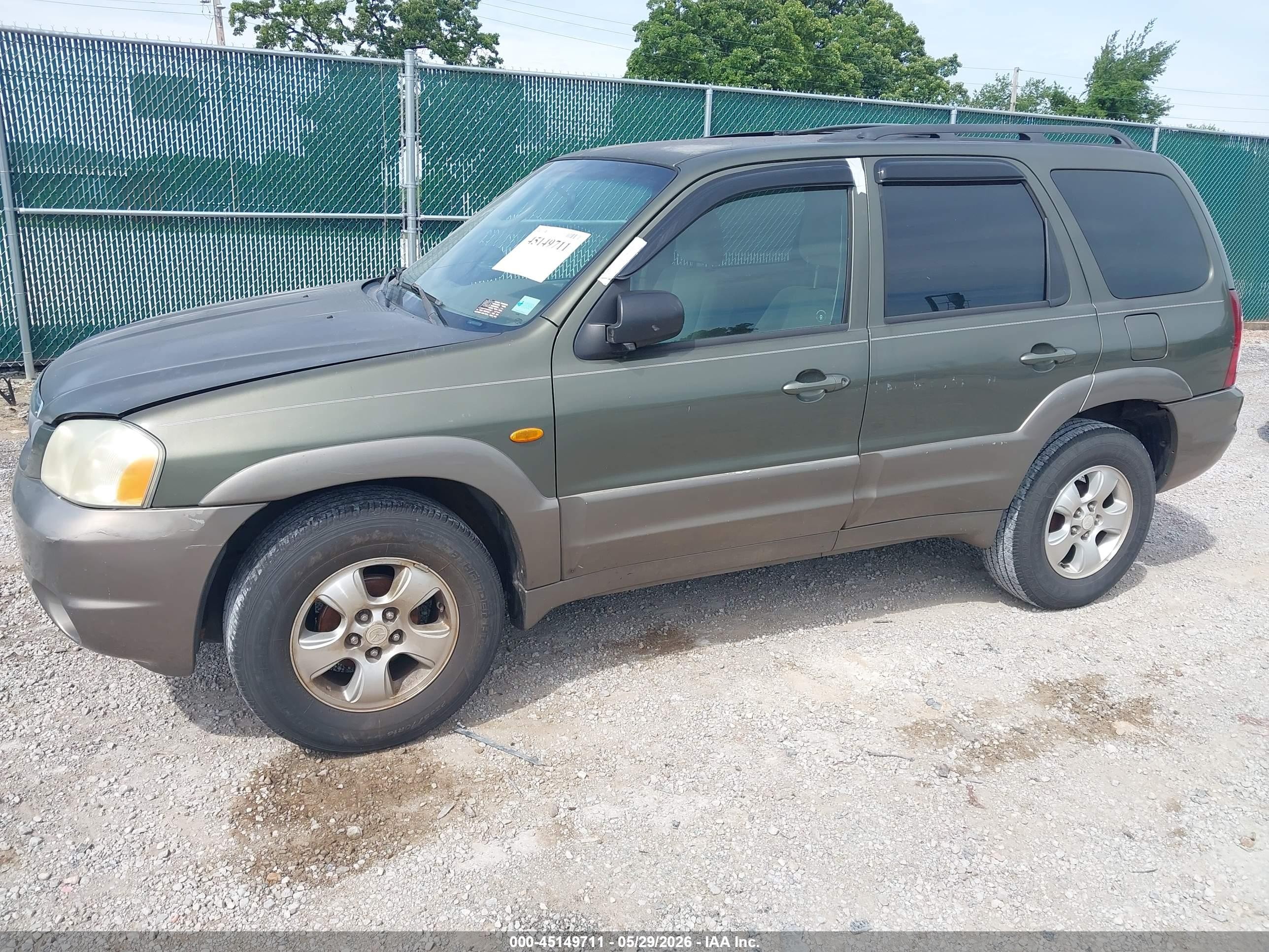 2002 Mazda Tribute Es V6/lx V6 Teal vin: 4F2YU081X2KM56096