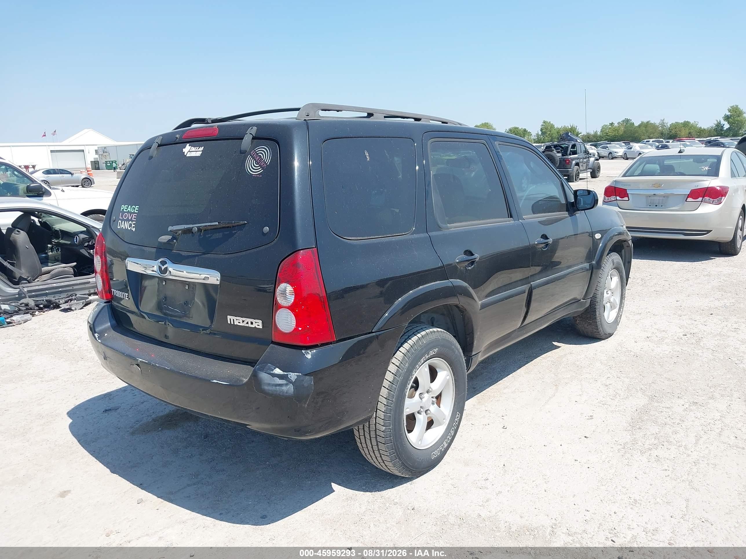 2005 Mazda Tribute S Black vin: 4F2YZ04125KM26425