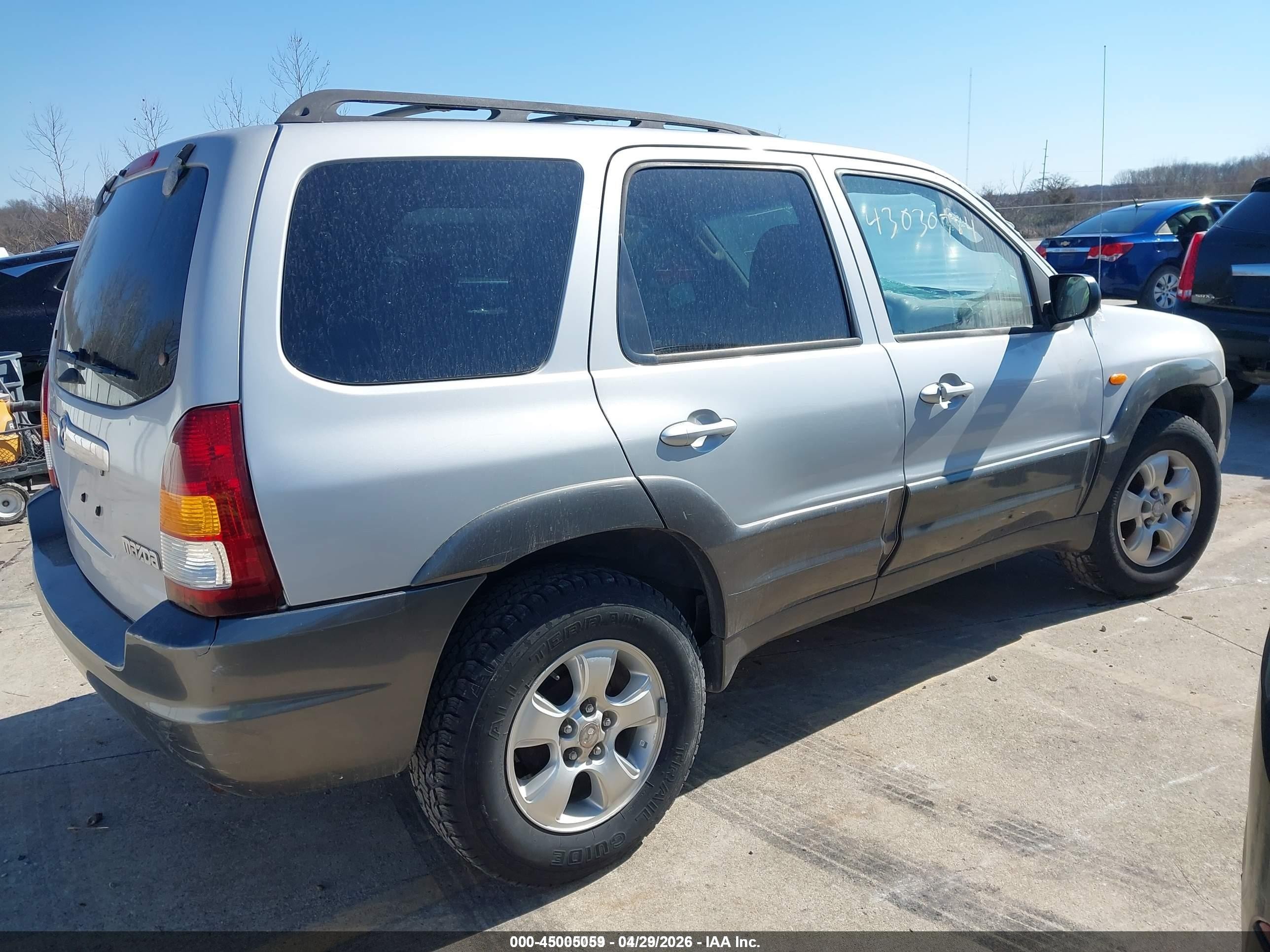 2004 Mazda Tribute Lx V6 Gray vin: 4F2YZ04154KM02473