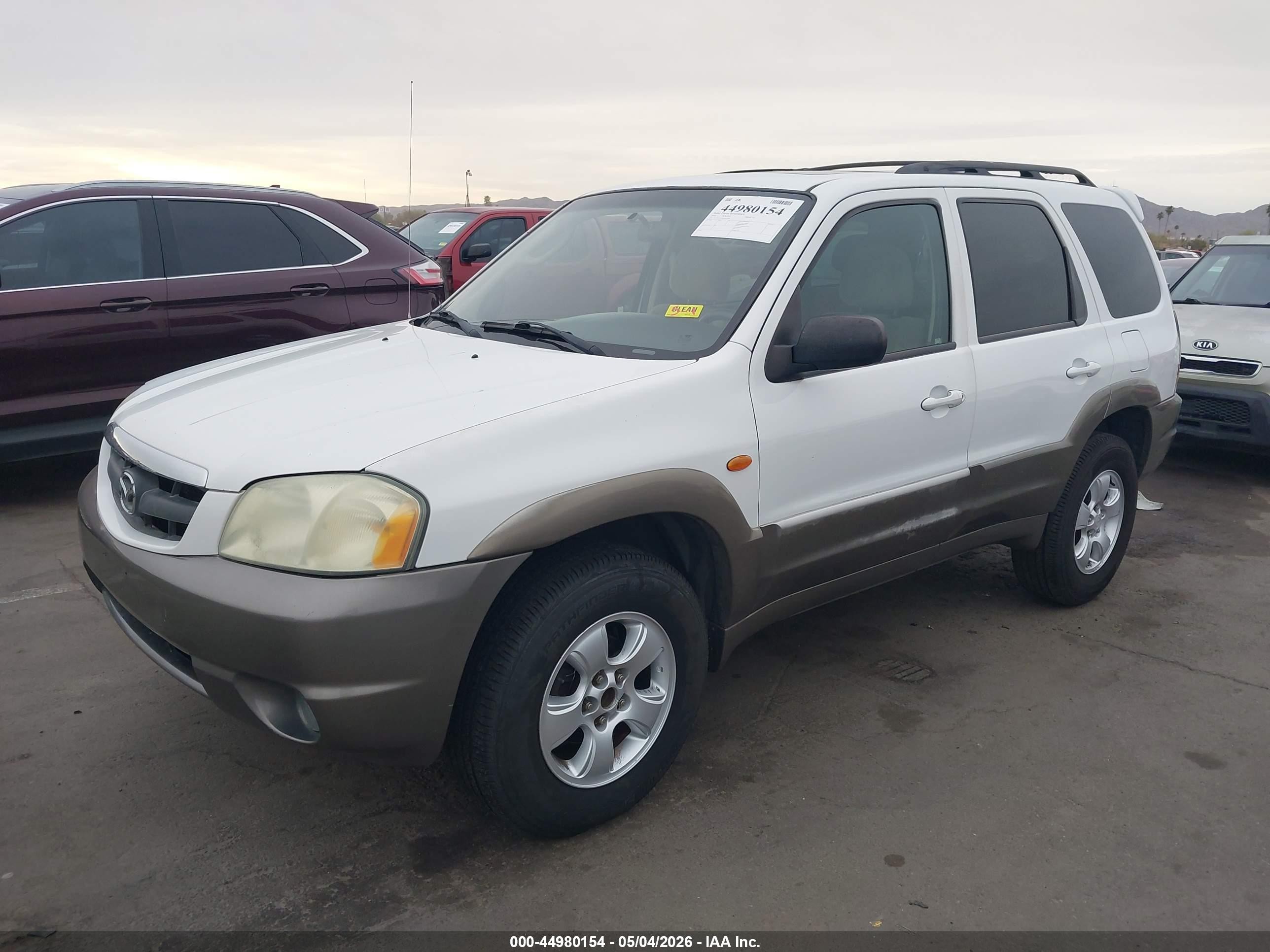 2004 Mazda Tribute Lx V6 White vin: 4F2YZ04194KM22998