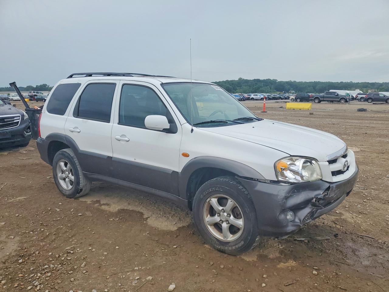 2005 Mazda Tribute S White vin: 4F2YZ041X5KM08657