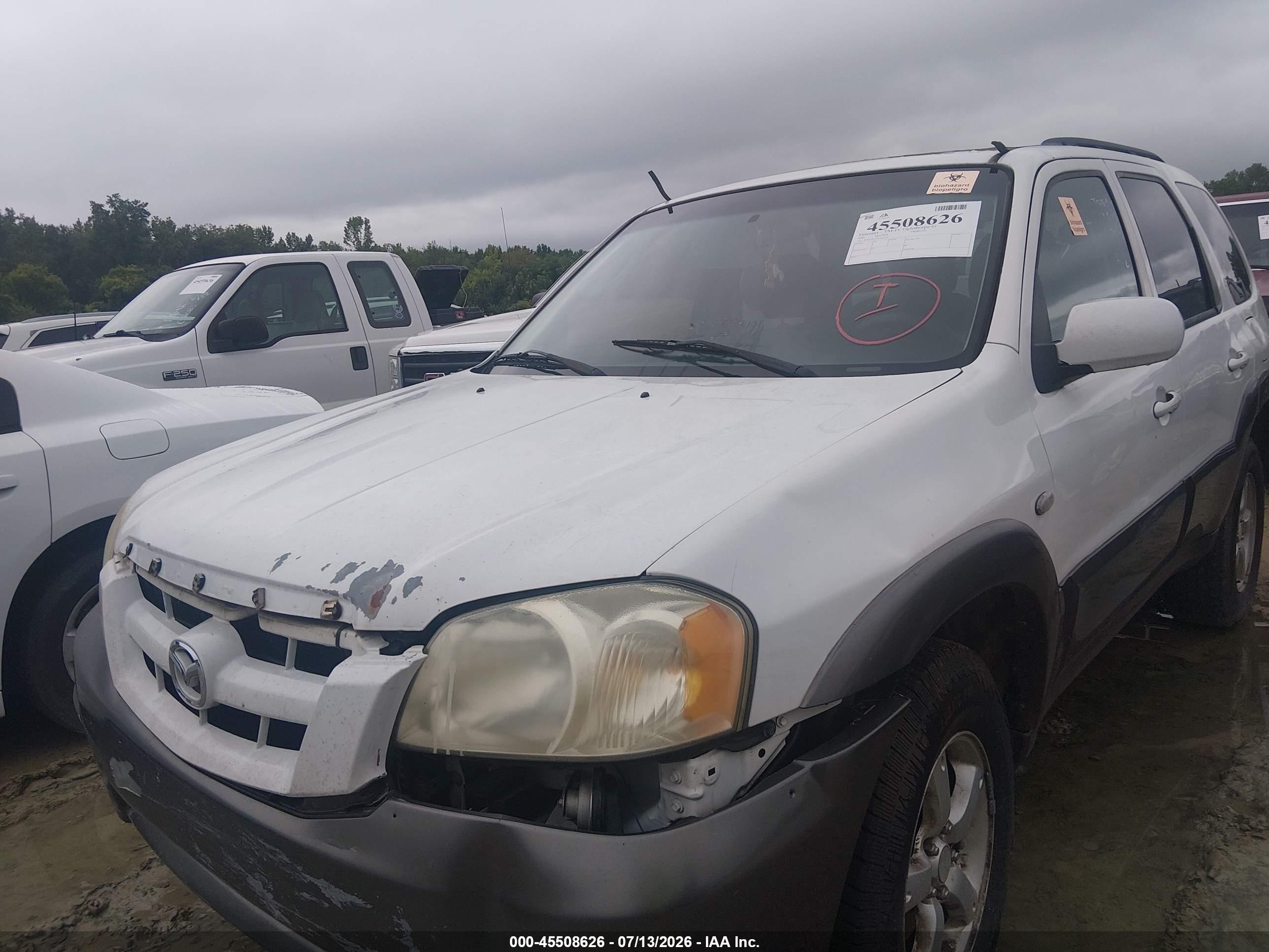 2005 Mazda Tribute S Белый vin: 4F2YZ06175KM36526