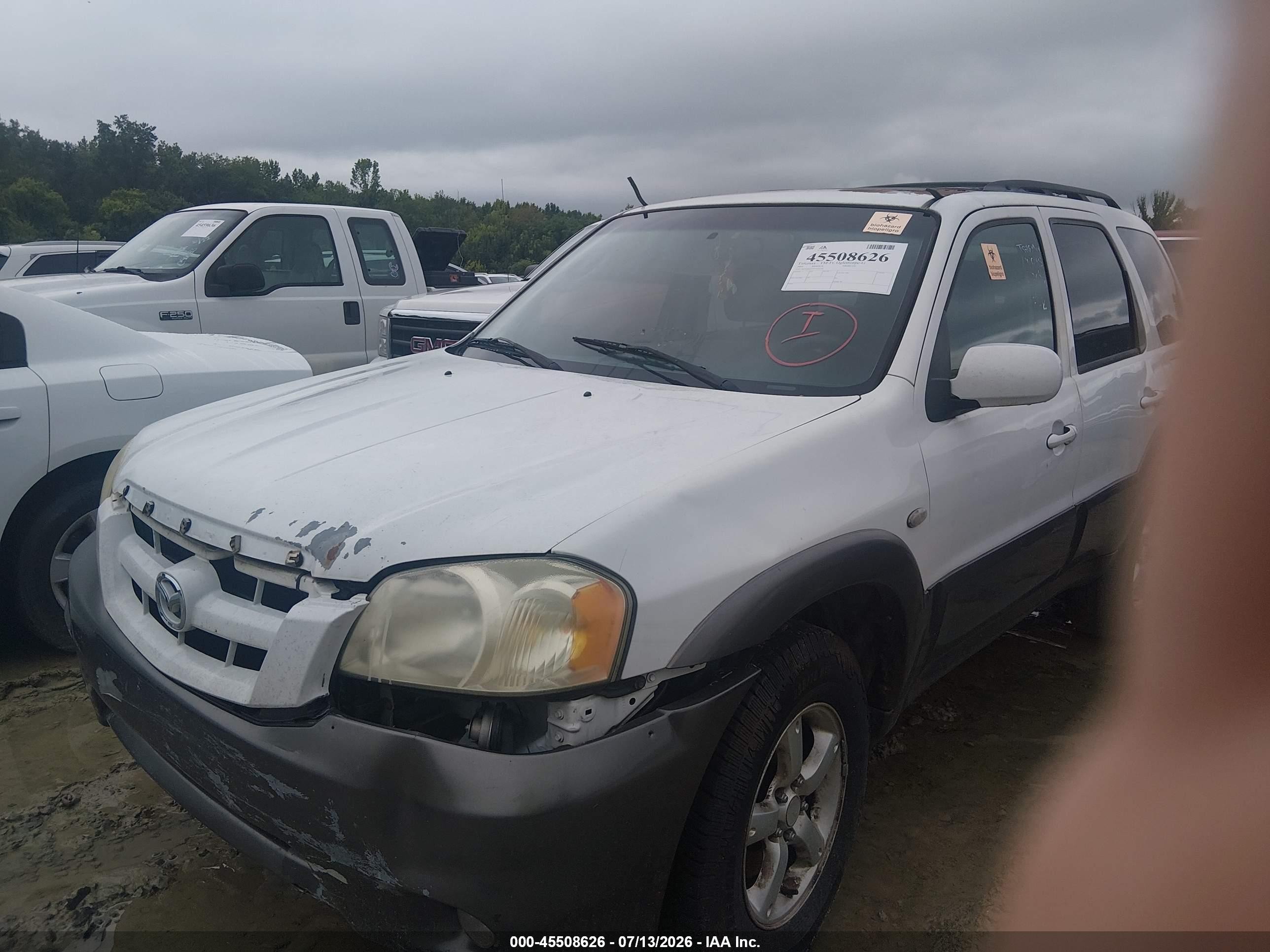 2005 Mazda Tribute S Белый vin: 4F2YZ06175KM36526
