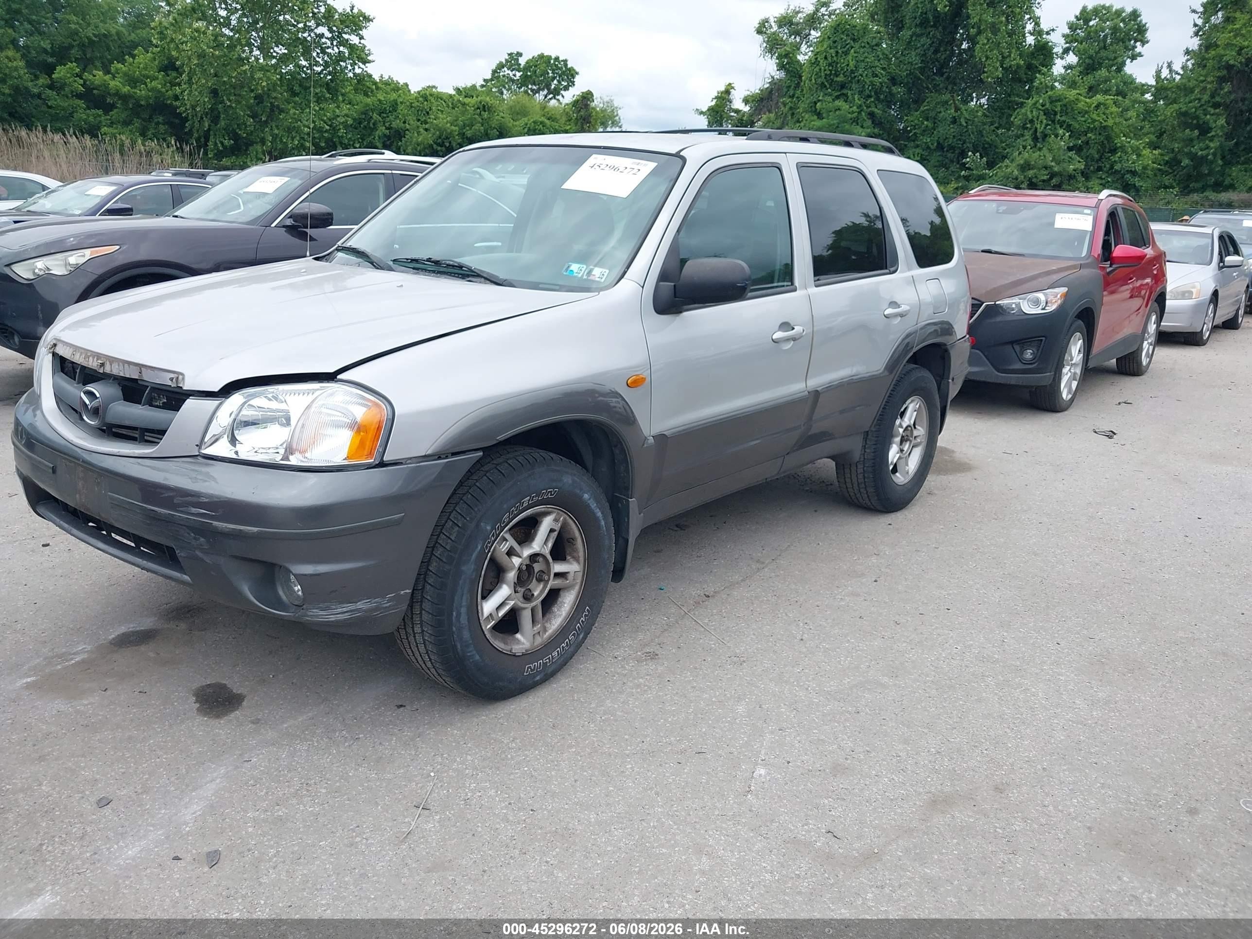 2004 Mazda Tribute Lx V6 Silver vin: 4F2YZ941X4KM05549