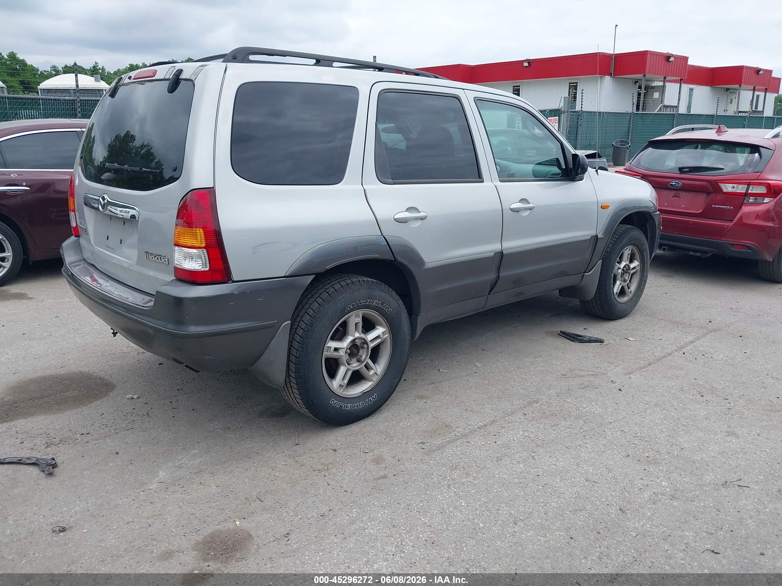 2004 Mazda Tribute Lx V6 Silver vin: 4F2YZ941X4KM05549