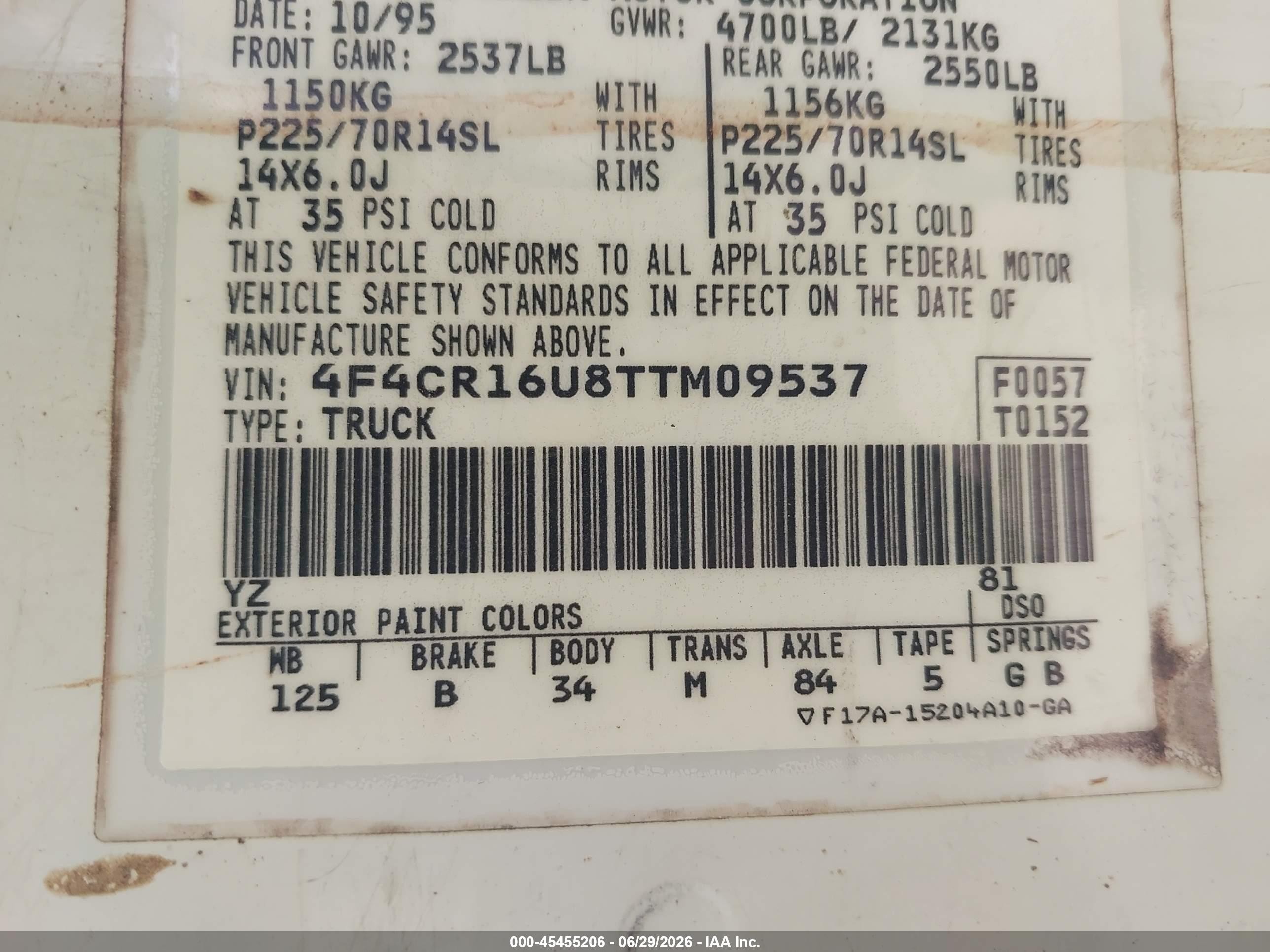1996 Mazda B3000 Cab Plus White vin: 4F4CR16U8TTM09537