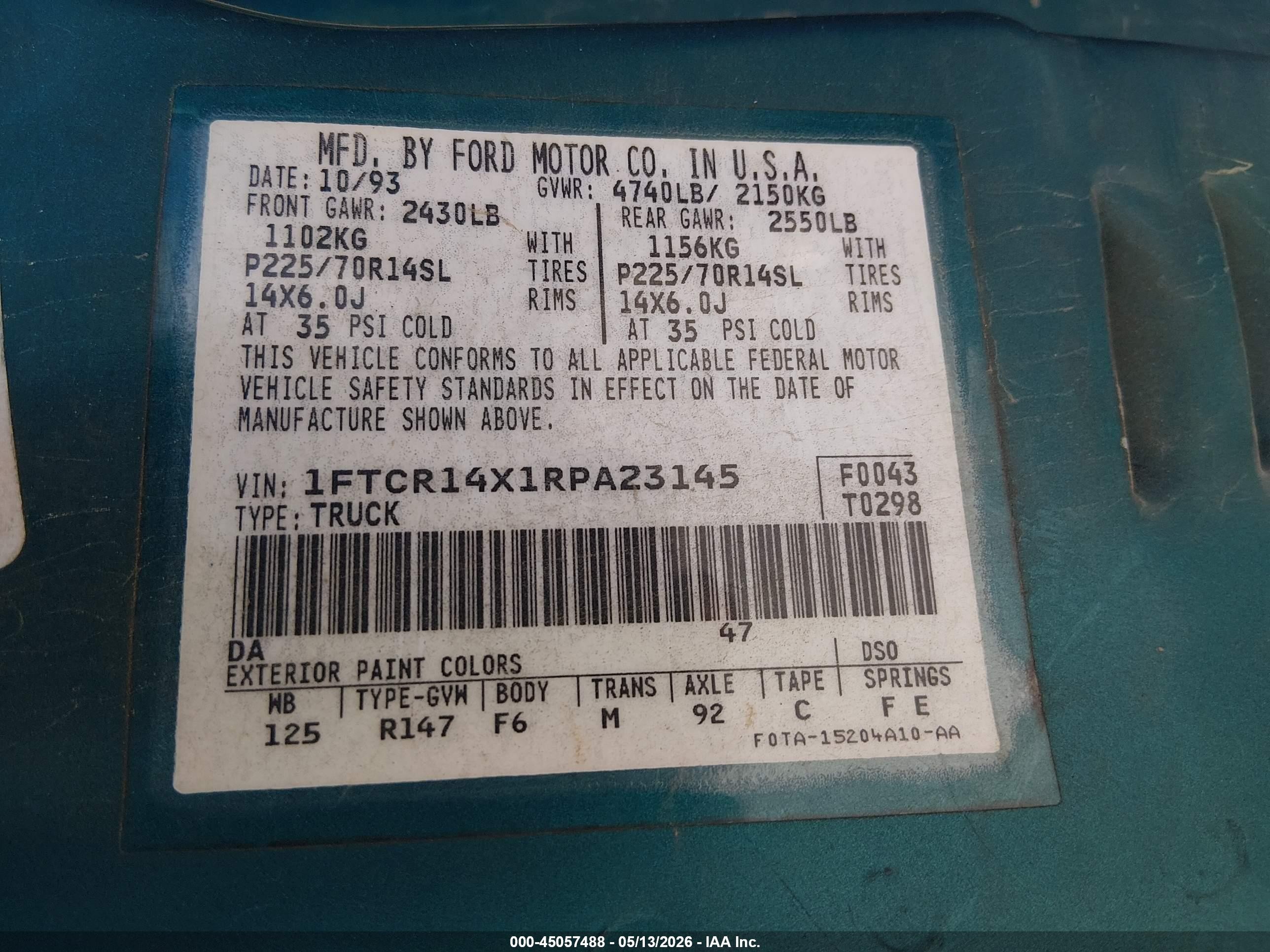 1996 Mazda B3000 Cab Plus Green vin: 4F4CR16UXTTM08163