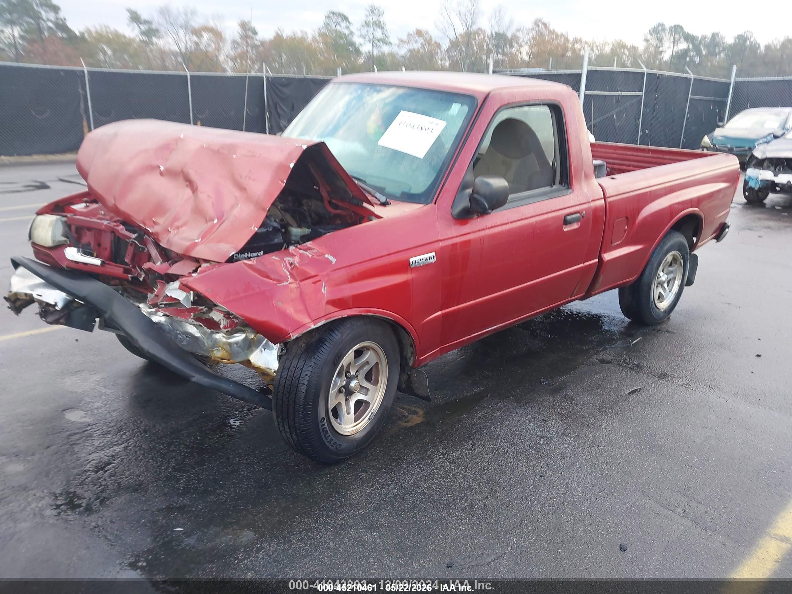 1999 Mazda B2500 Se/sx/tl Burgundy vin: 4F4YR12C4XTM23458