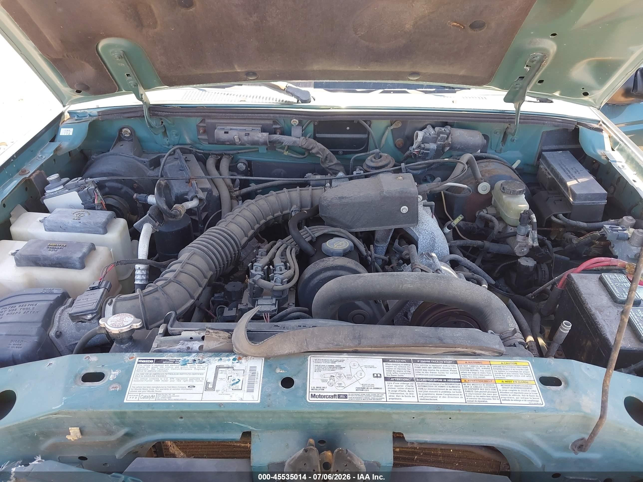 1999 Mazda B2500 Se/sx/tl Green vin: 4F4YR12C7XTM40478