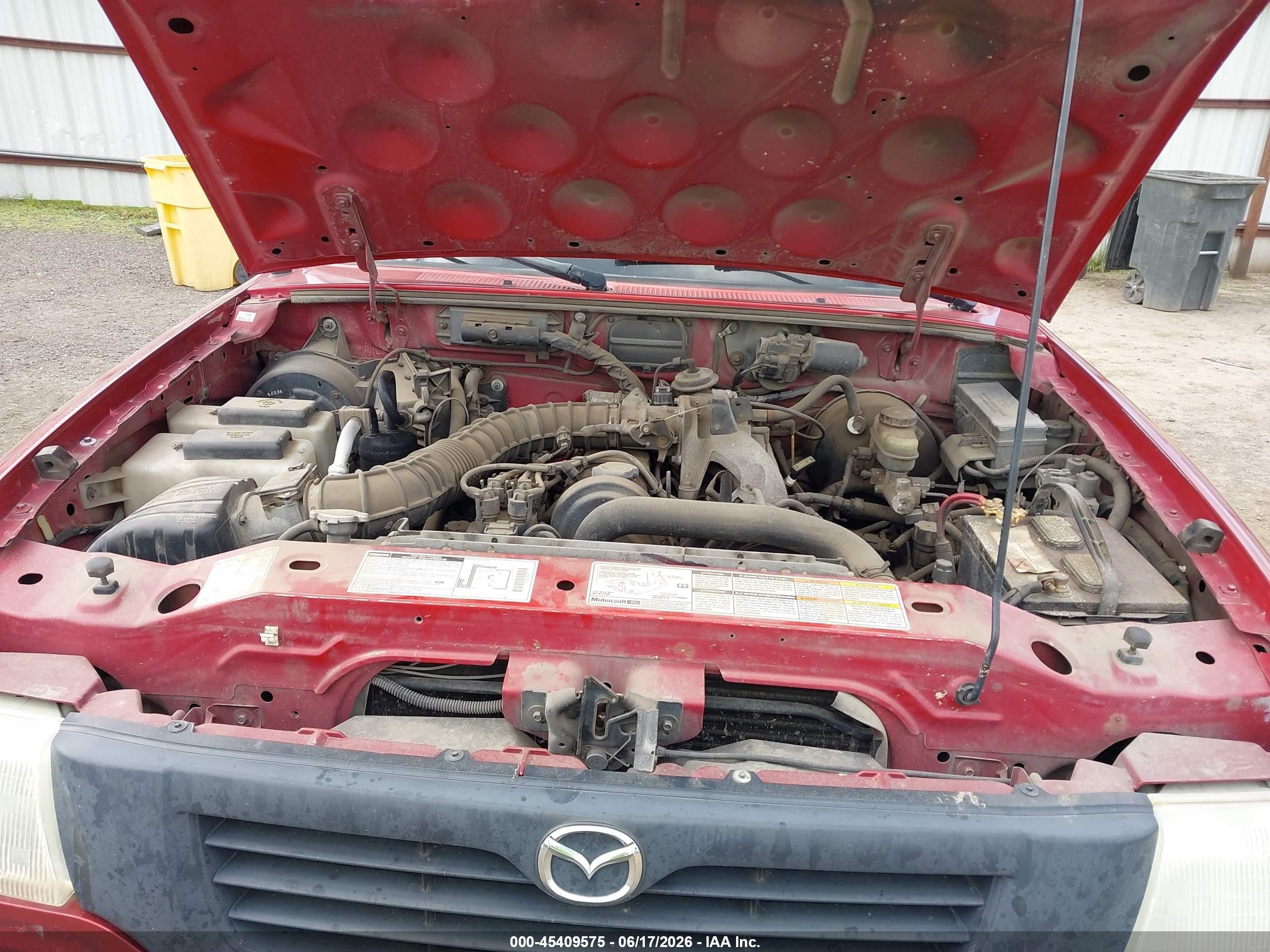 1999 Mazda B2500 Se/sx/tl Burgundy vin: 4F4YR12C8XTM48170