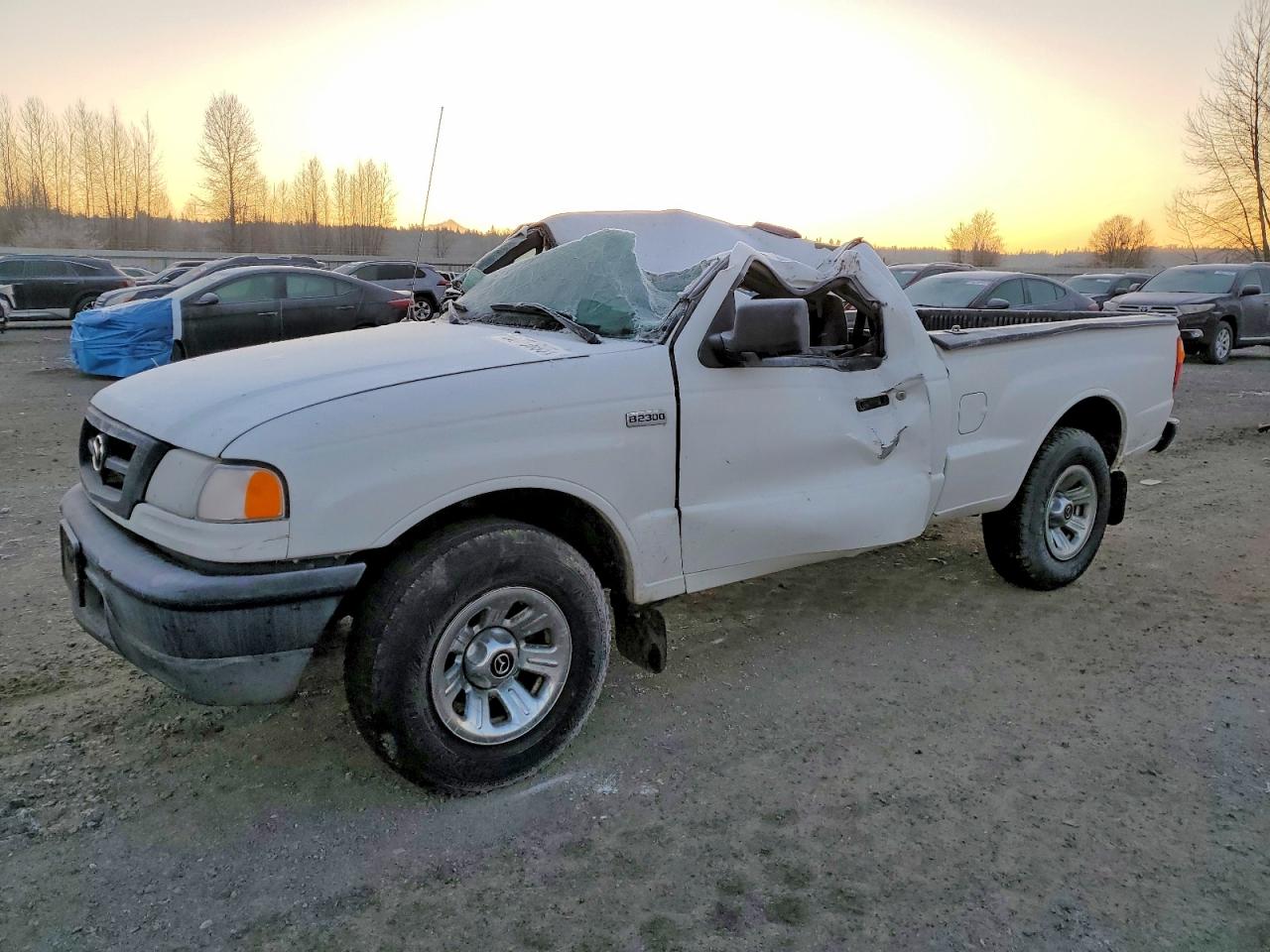 2008 Mazda B2300 White vin: 4F4YR12DX8PM02245