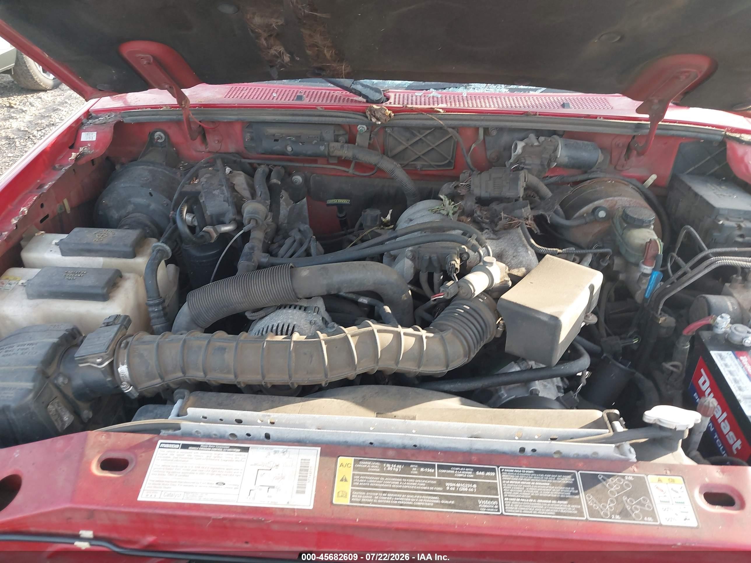 2001 Mazda B3000 Ds/se Red vin: 4F4YR12UX1TM17308
