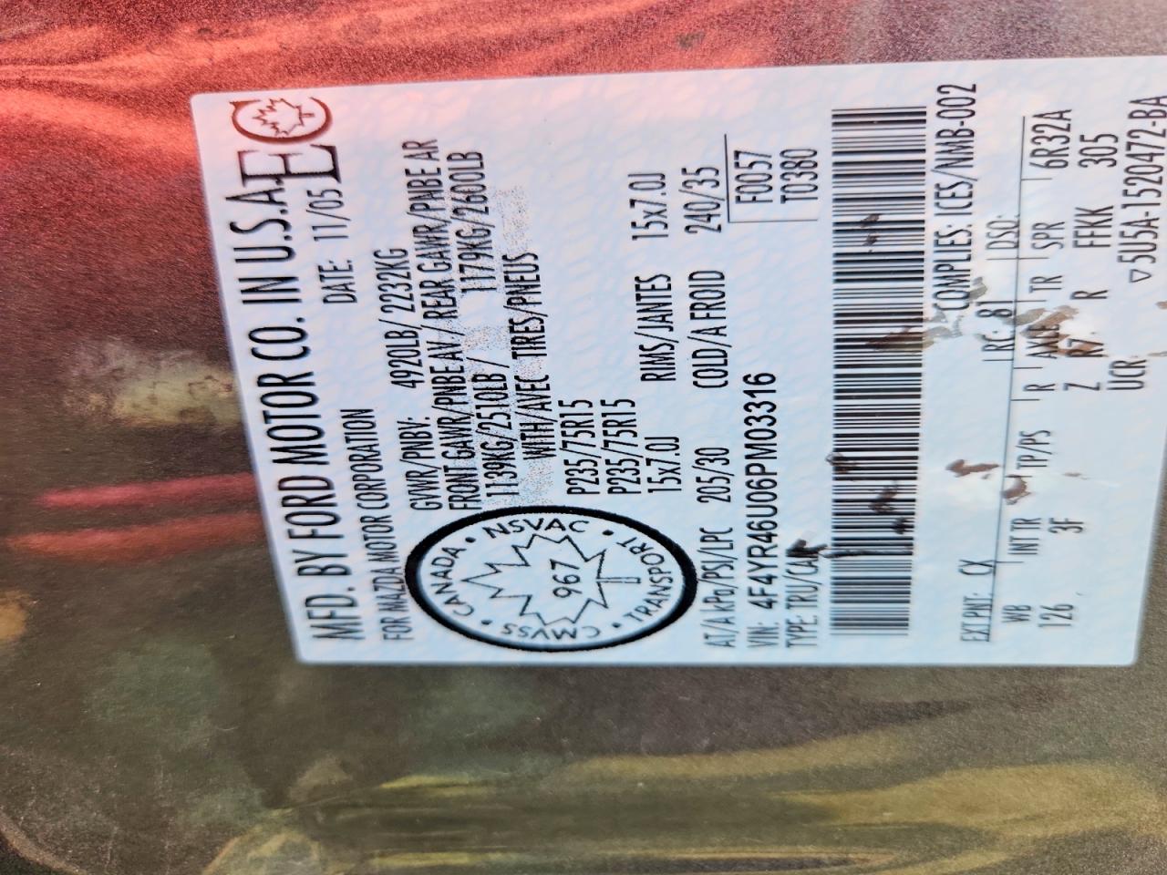 2006 Mazda B3000 Cab Plus Gray vin: 4F4YR46U06PM03316