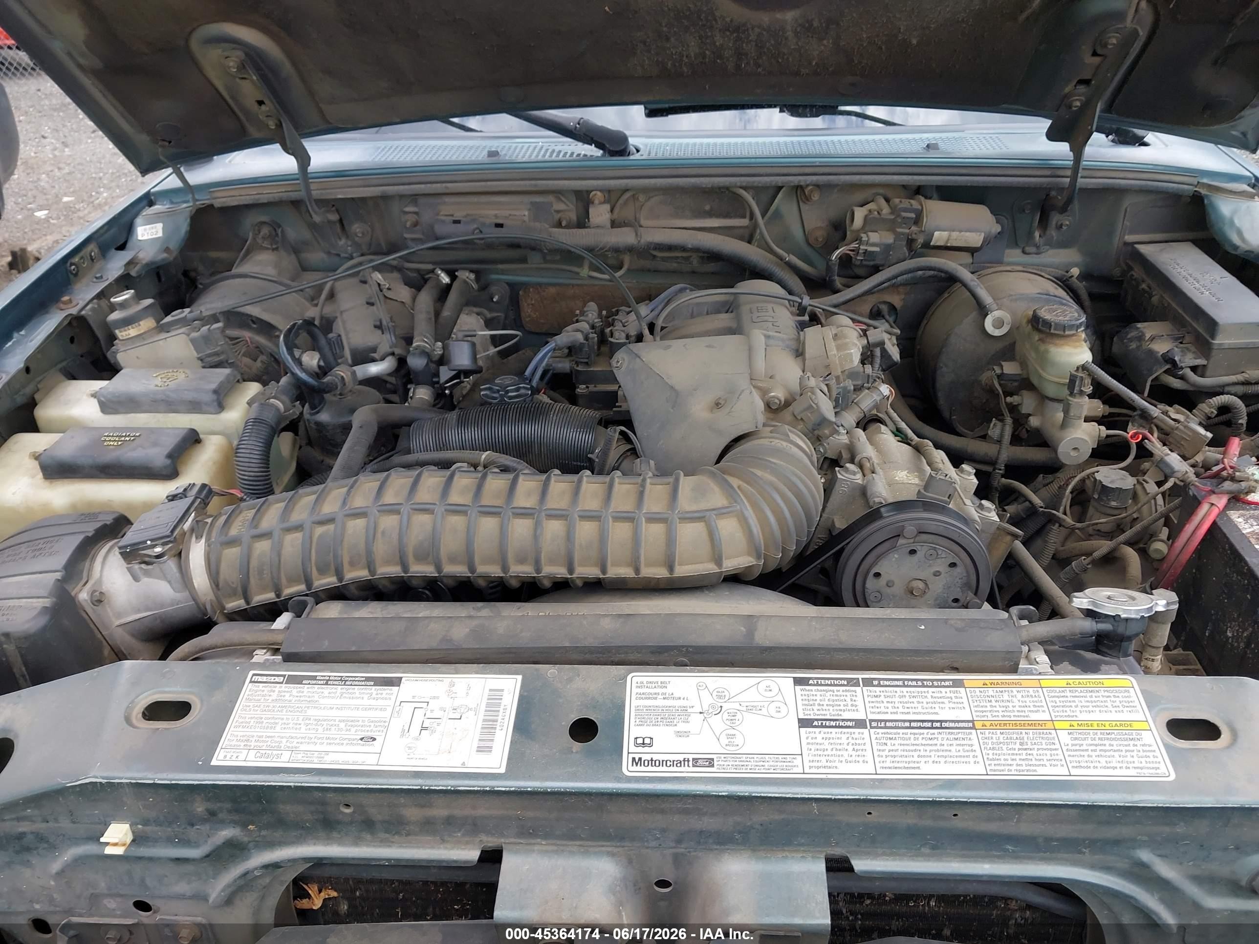 1998 Mazda B4000 Se Green vin: 4F4ZR17X6WTM28708