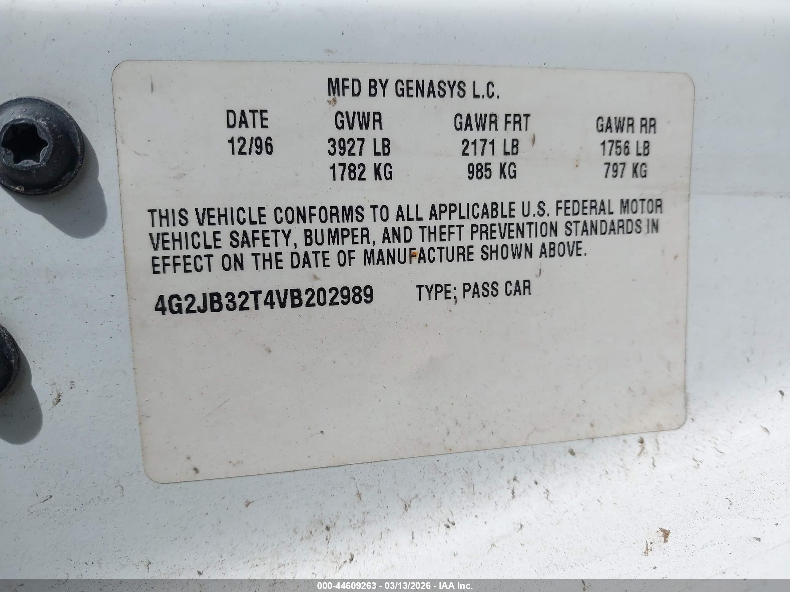 1997 Pontiac Sunfire Se White vin: 4G2JB32T4VB202989