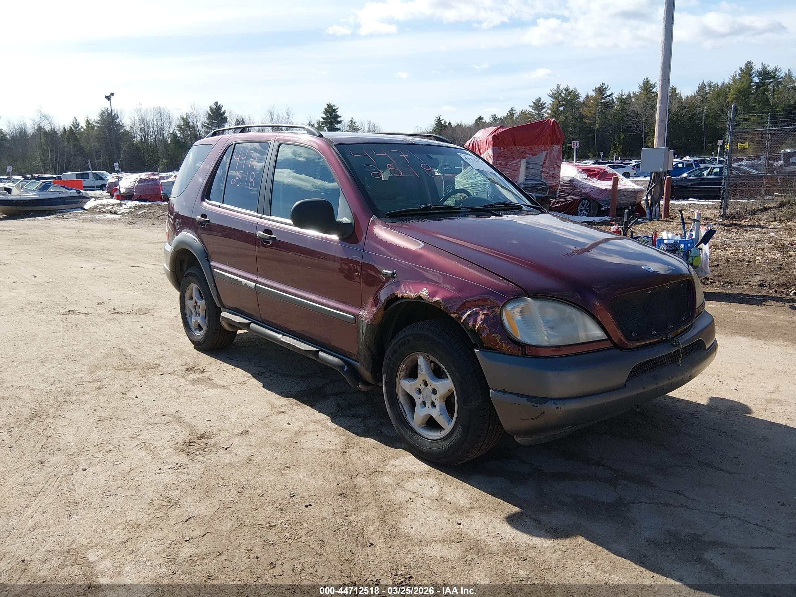 1999 Mercedes-benz Ml 320   Burgundy vin: 4JGAB54E1XA054831