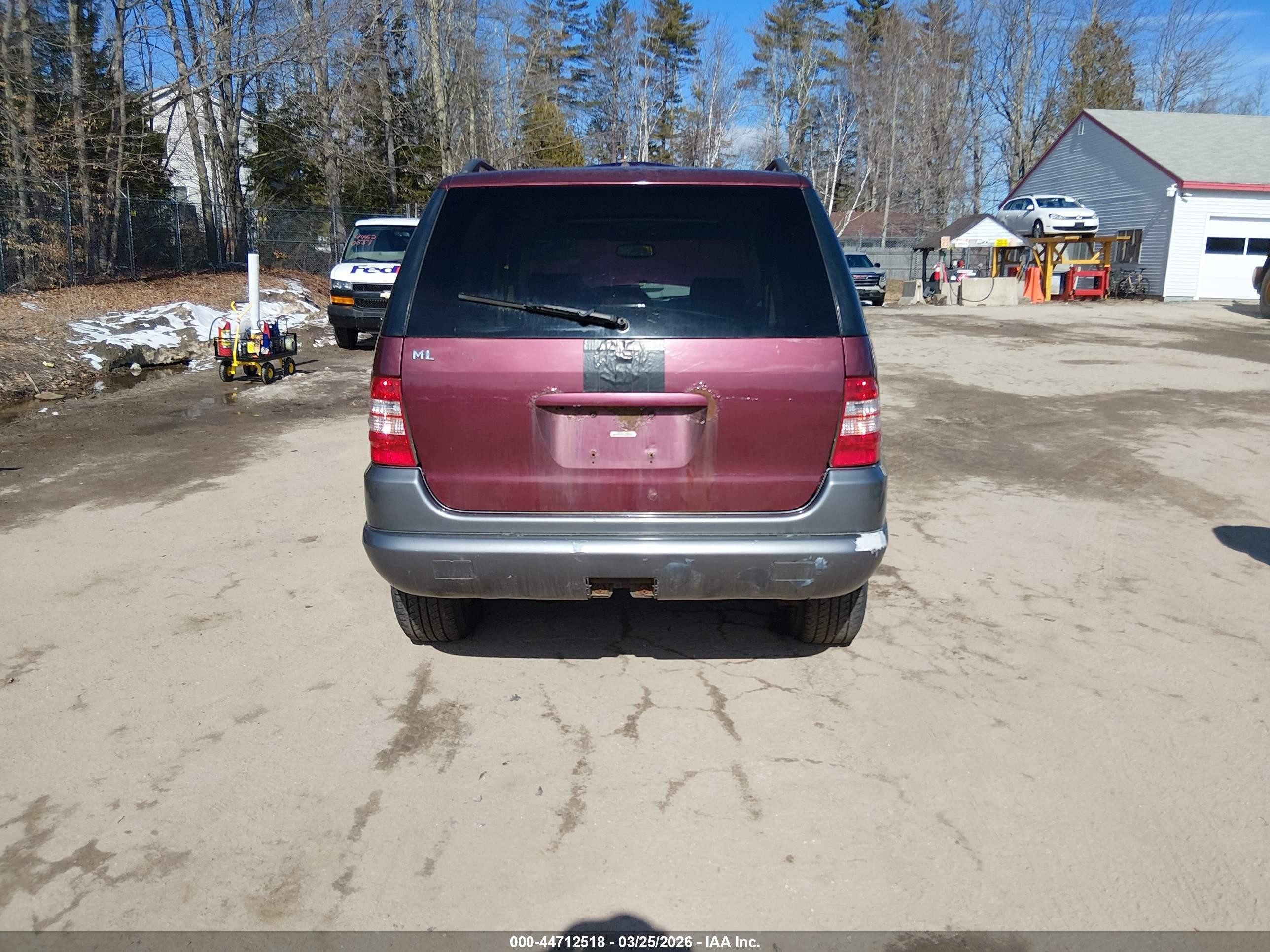 1999 Mercedes-benz Ml 320   Burgundy vin: 4JGAB54E1XA054831