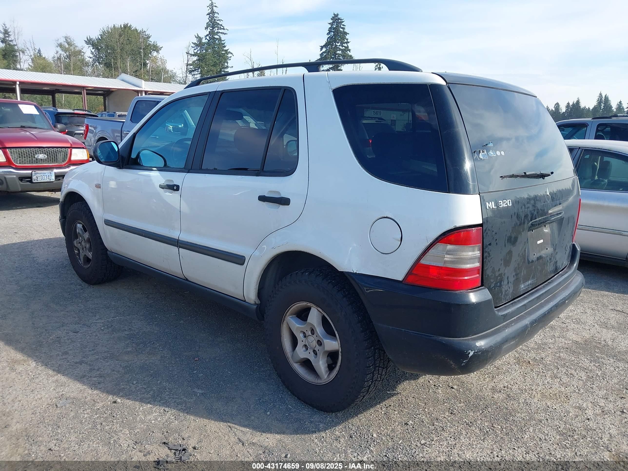 1999 Mercedes-benz Ml 320   White vin: 4JGAB54E2XA133554