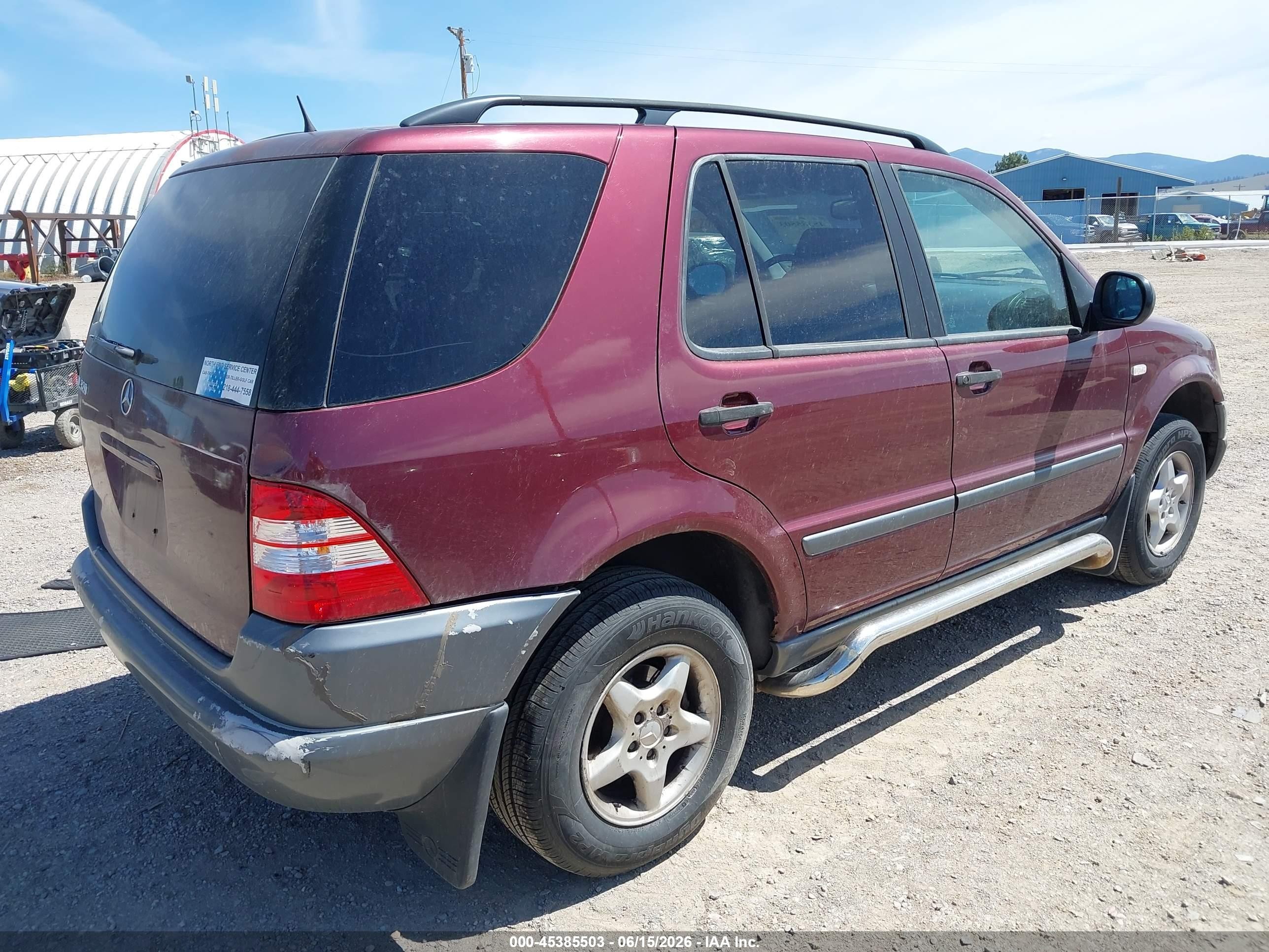 1999 Mercedes-benz Ml 320 Maroon vin: 4JGAB54E5XA098718