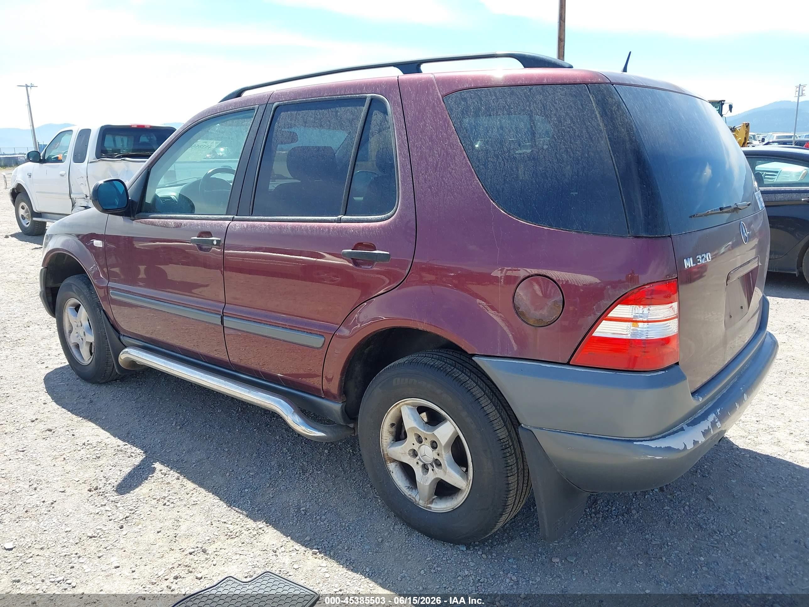 1999 Mercedes-benz Ml 320 Maroon vin: 4JGAB54E5XA098718