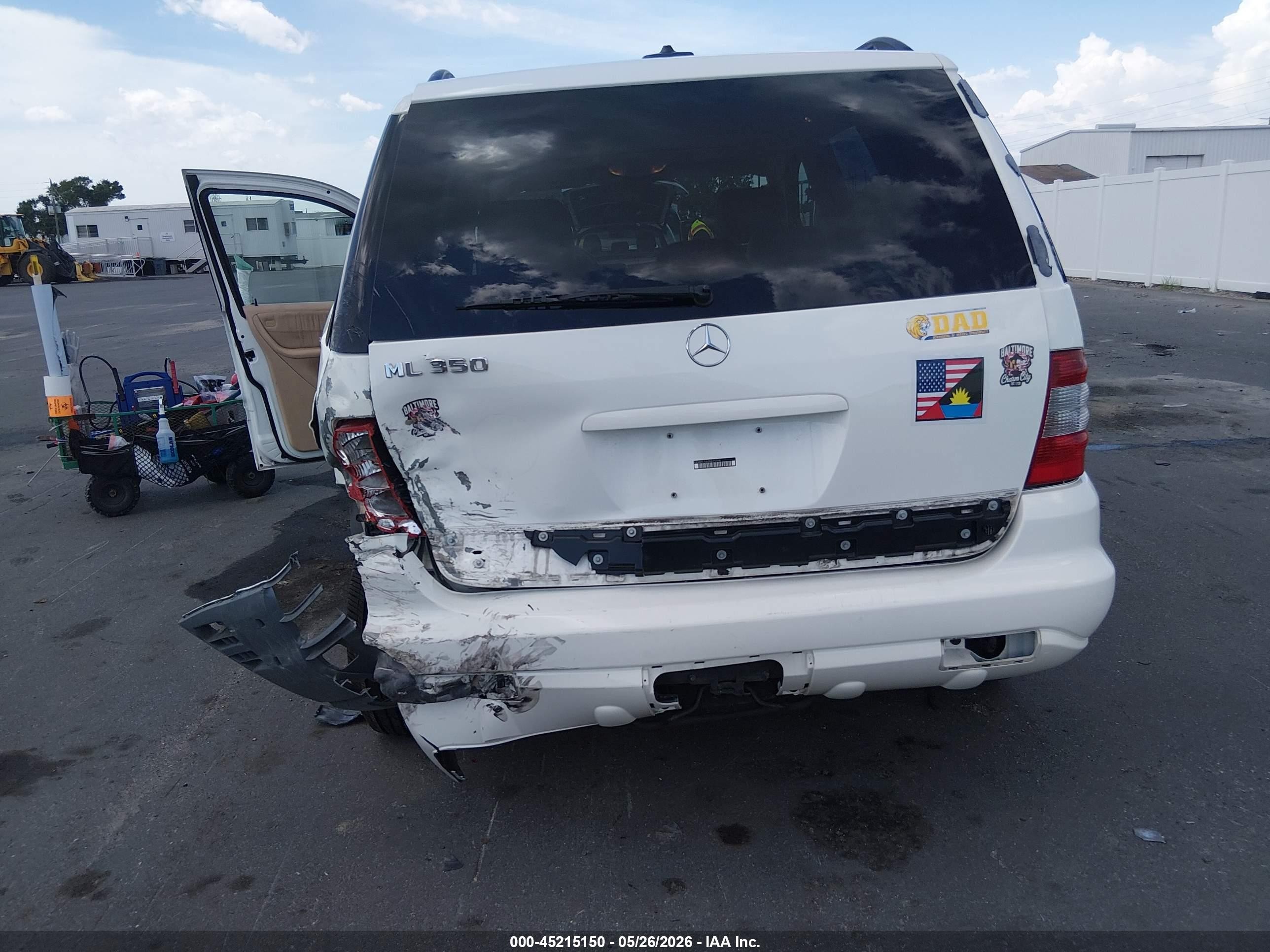 2003 Mercedes-benz Ml 350   White vin: 4JGAB57E63A415346