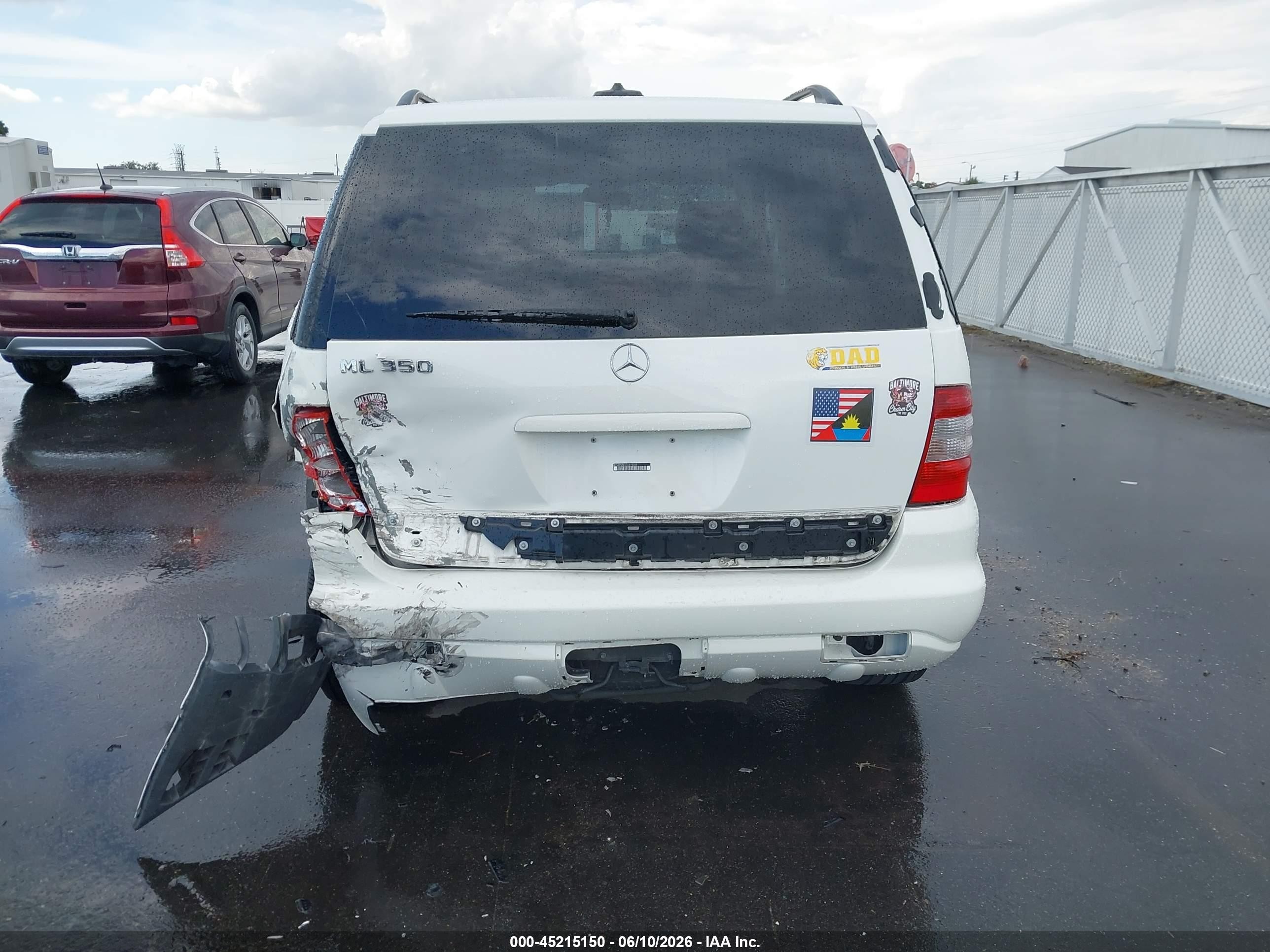 2003 Mercedes-benz Ml 350   White vin: 4JGAB57E63A415346