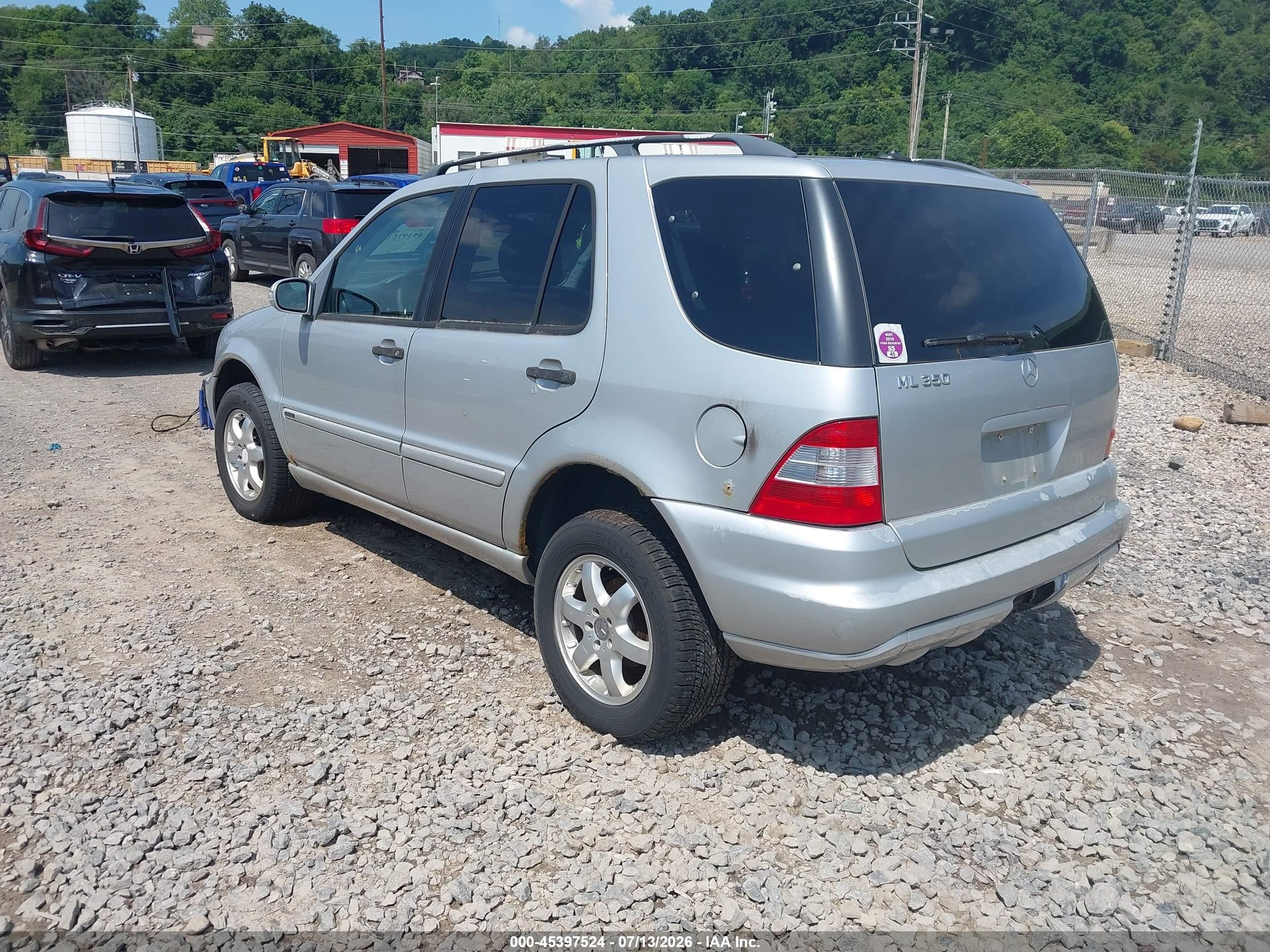 2003 Mercedes-benz Ml 350   Silver vin: 4JGAB57E73A441339