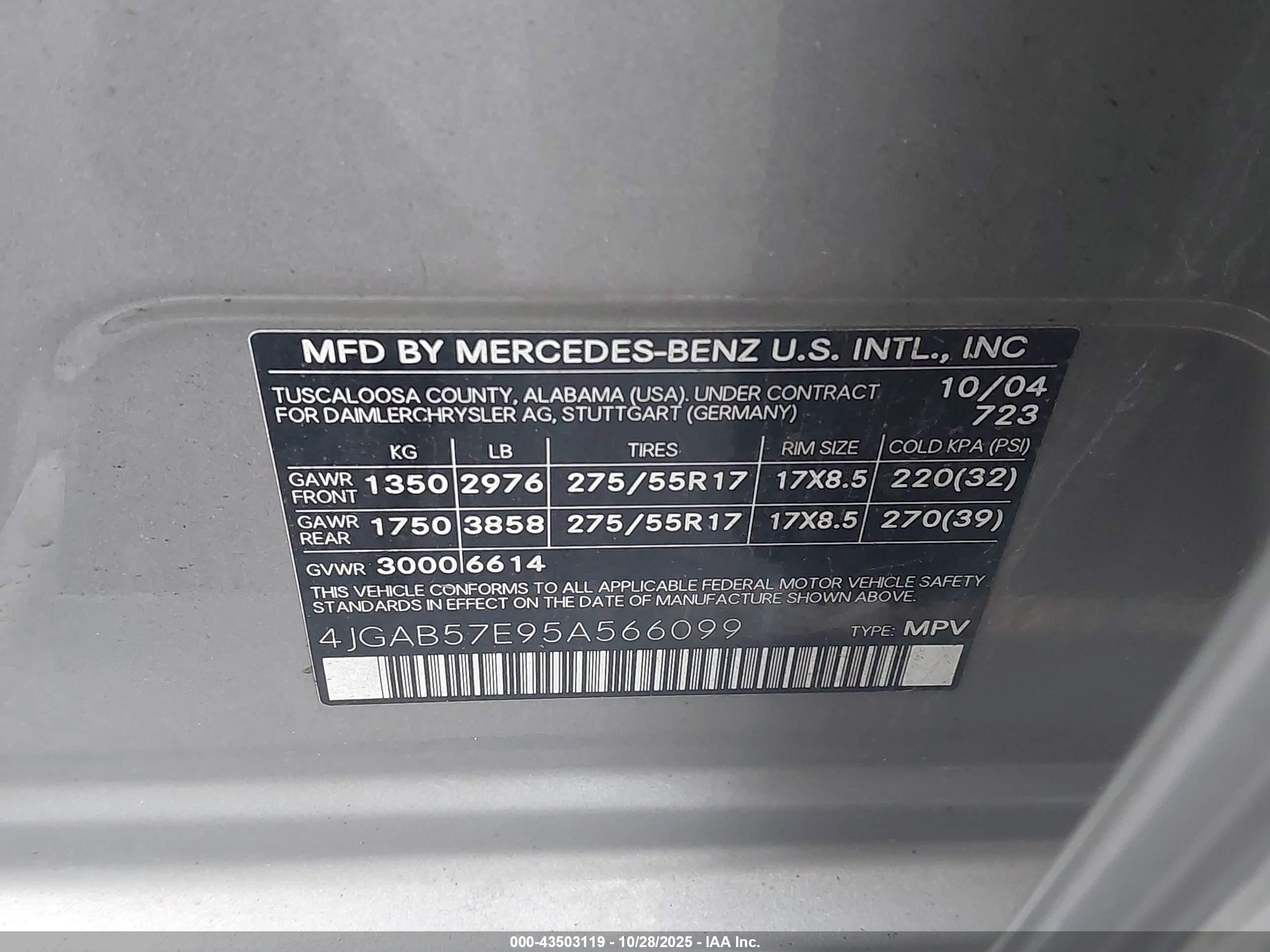 2005 Mercedes-benz Ml 350 Silver vin: 4JGAB57E95A566099