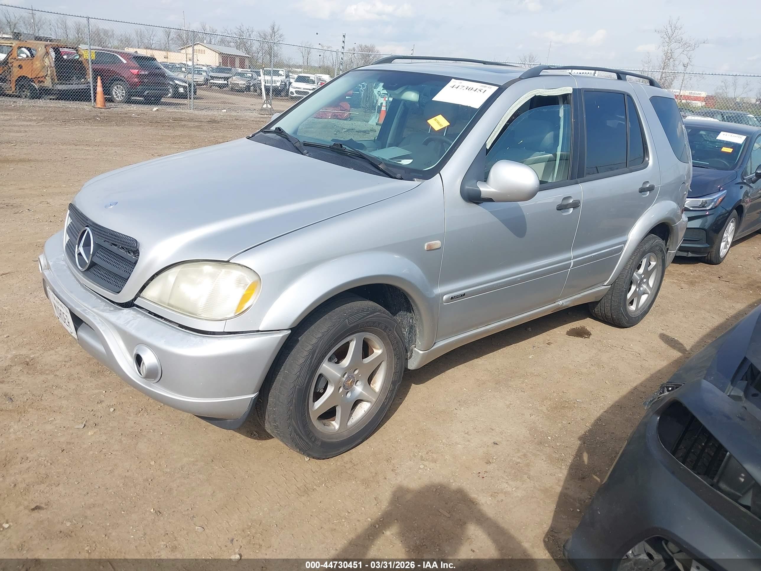 2001 Mercedes-benz Ml 430   Silver vin: 4JGAB72E51A237252