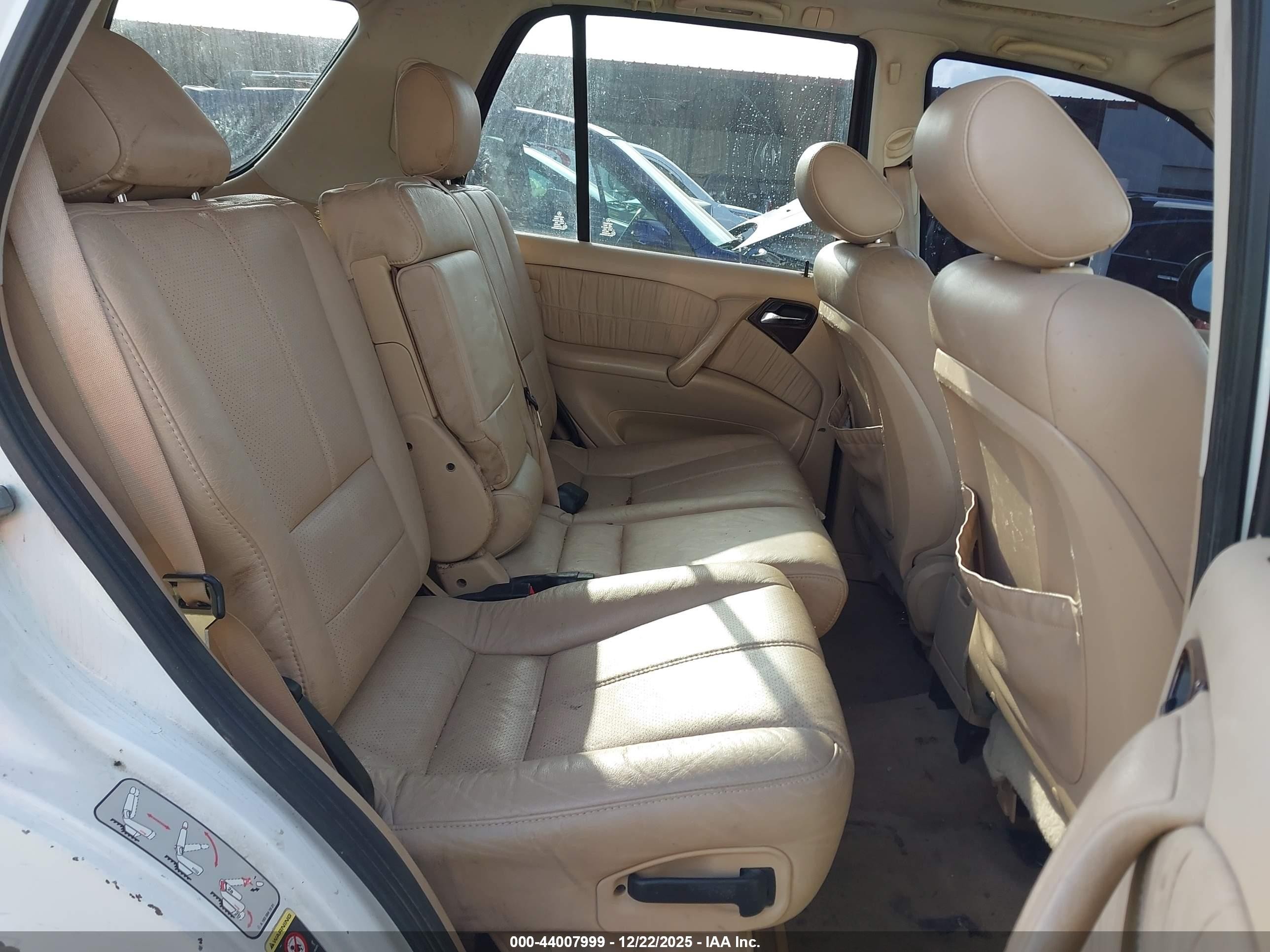 2001 Mercedes-benz Ml 430   White vin: 4JGAB72E71A269801
