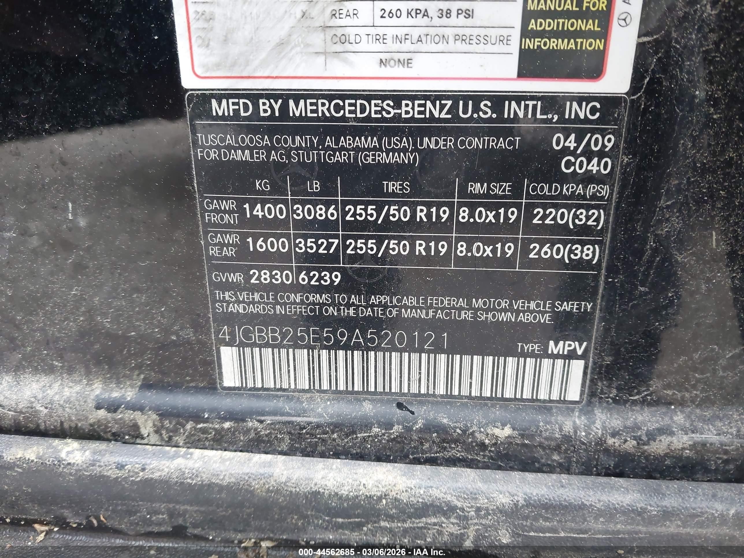 2009 Mercedes-benz Ml 320 Bluetec 4matic Черный vin: 4JGBB25E59A520121