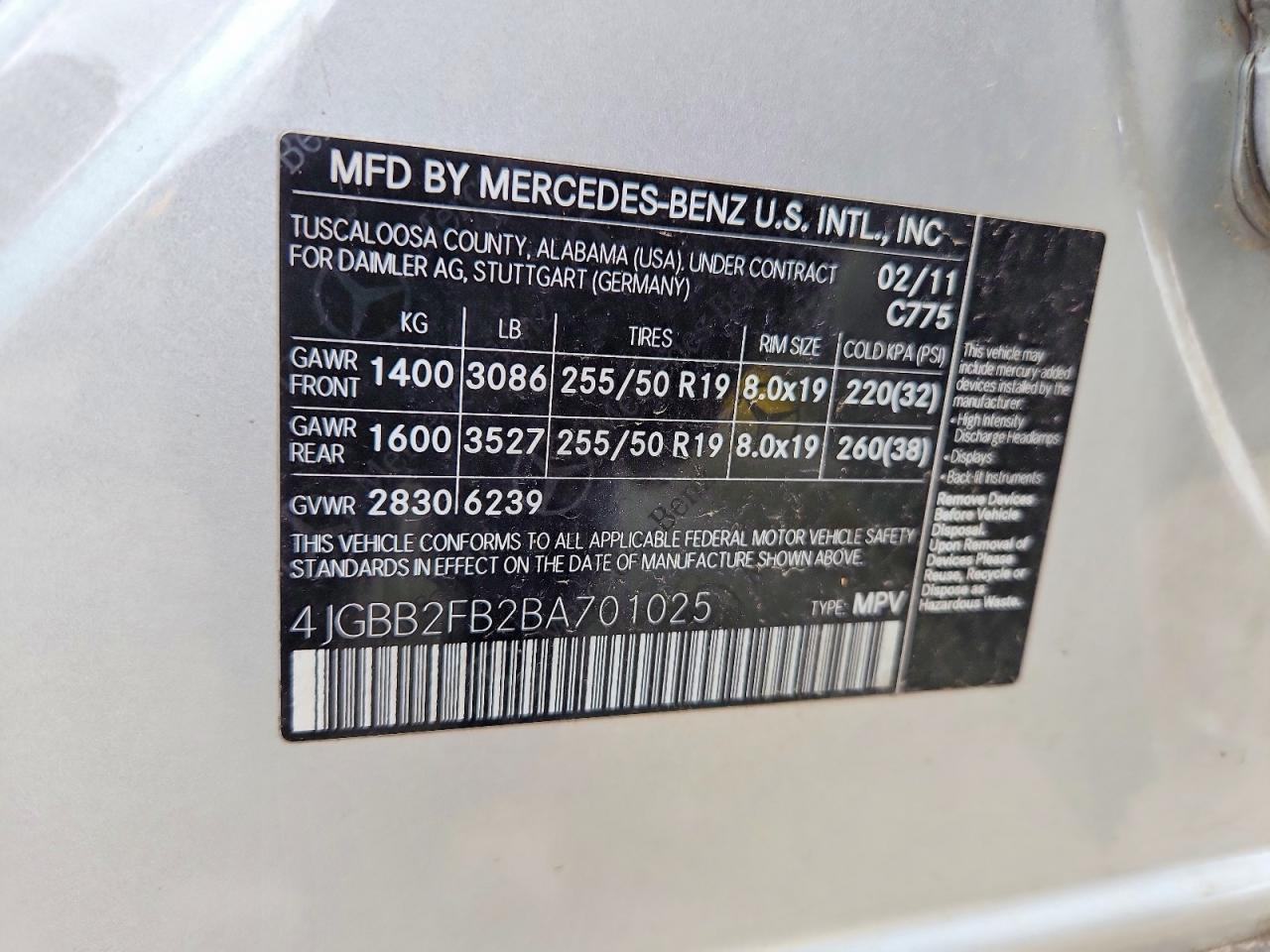 2011 Mercedes-benz Ml 350 Bluetec Silver vin: 4JGBB2FB2BA701025