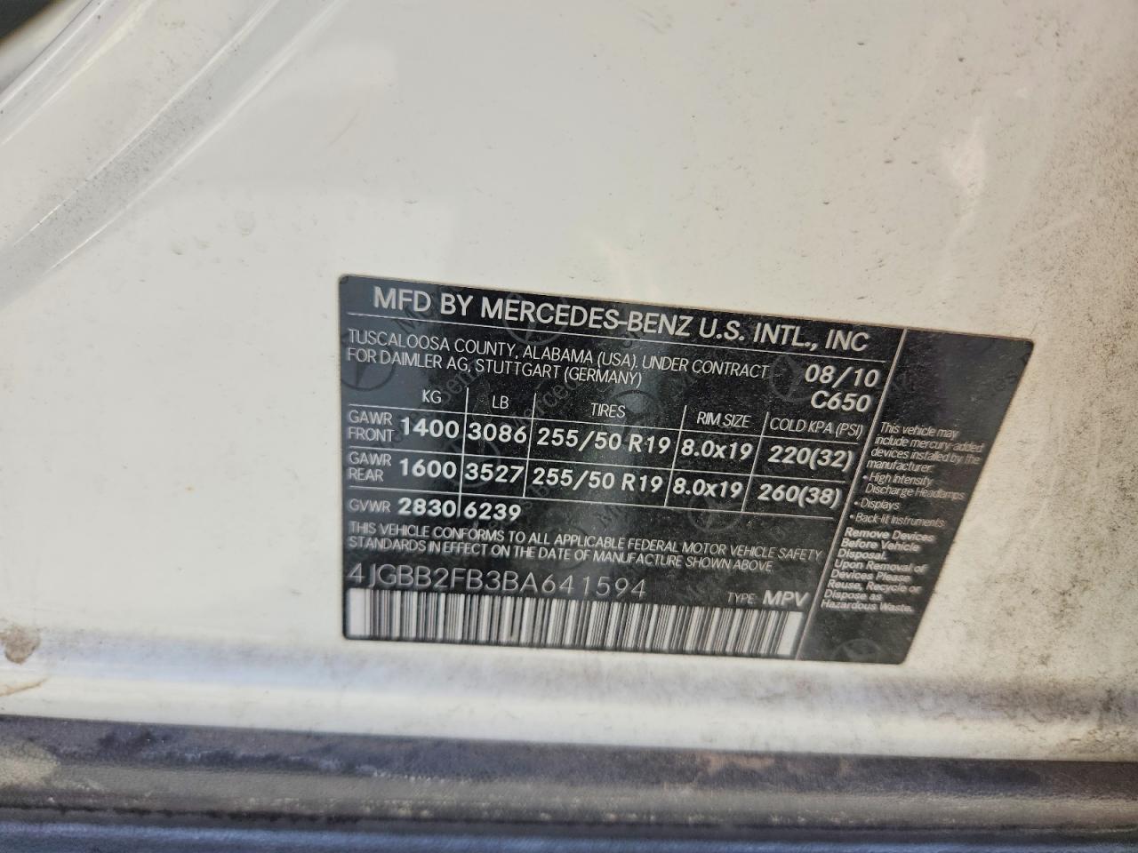 2011 Mercedes-benz Ml 350 Bluetec White vin: 4JGBB2FB3BA641594
