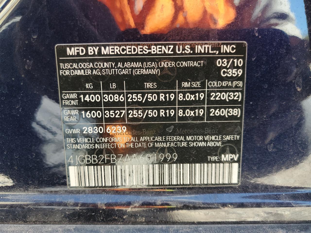 2010 Mercedes-benz Ml 350 Bluetec Blue vin: 4JGBB2FB7AA601999