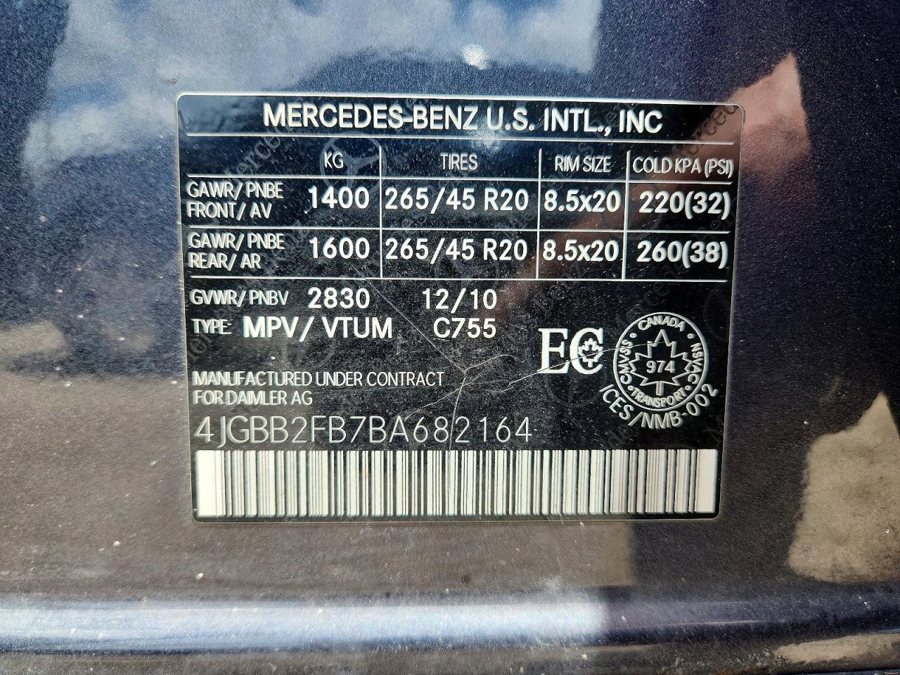2011 Mercedes-benz Ml 350 Bluetec Gray vin: 4JGBB2FB7BA682164