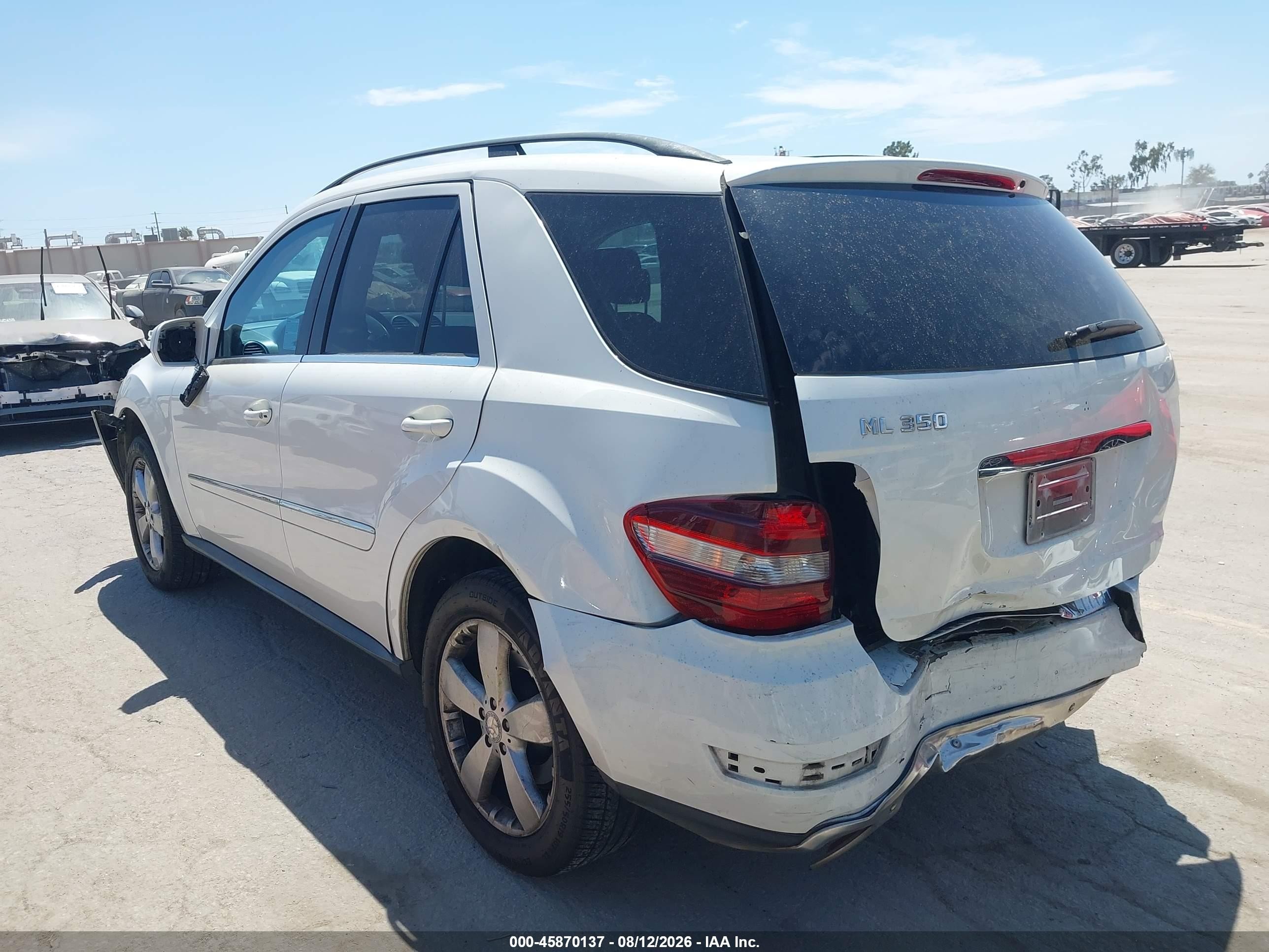 2010 Mercedes-benz Ml 350   White vin: 4JGBB5GB5AA535243