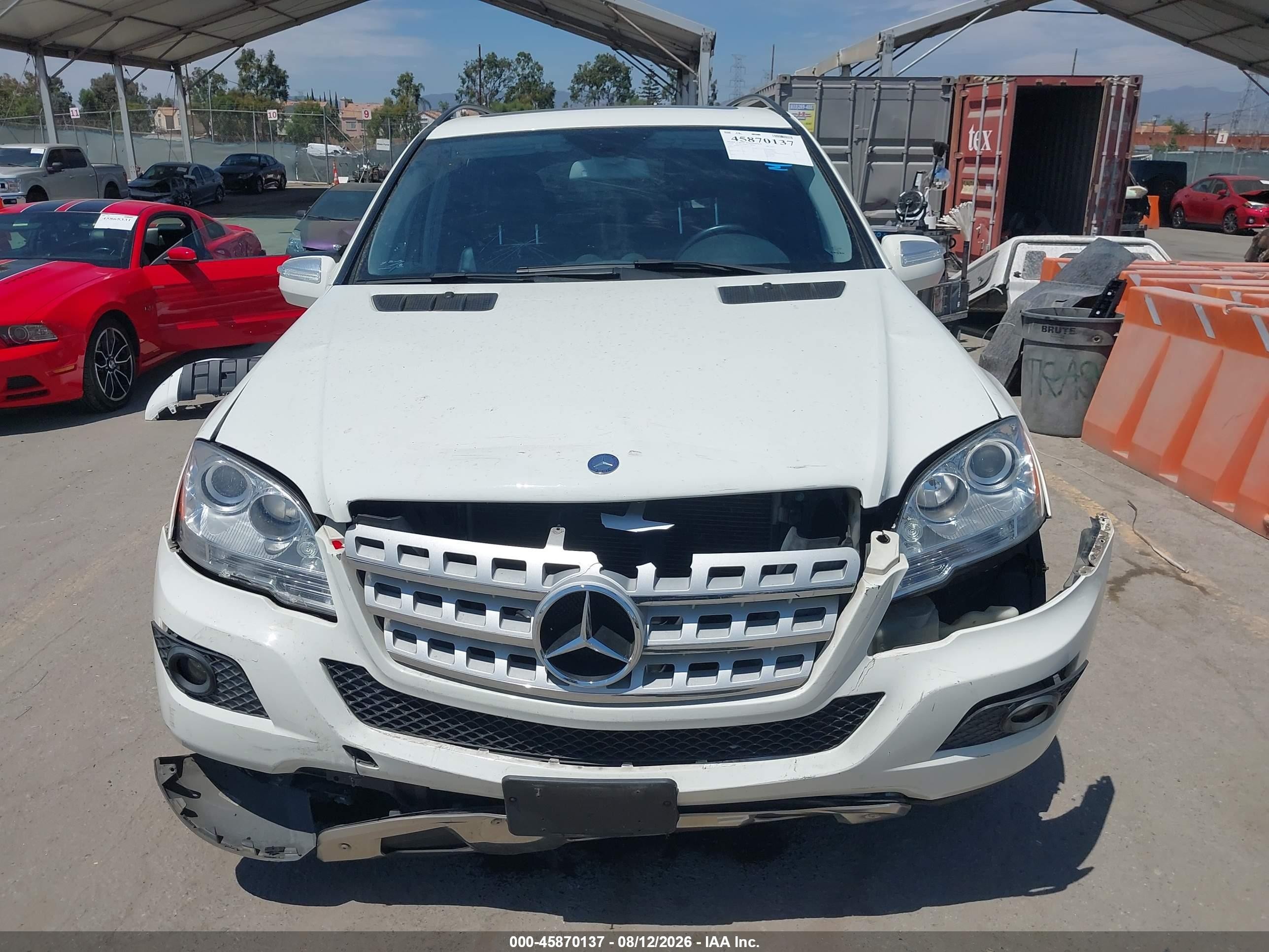 2010 Mercedes-benz Ml 350   White vin: 4JGBB5GB5AA535243
