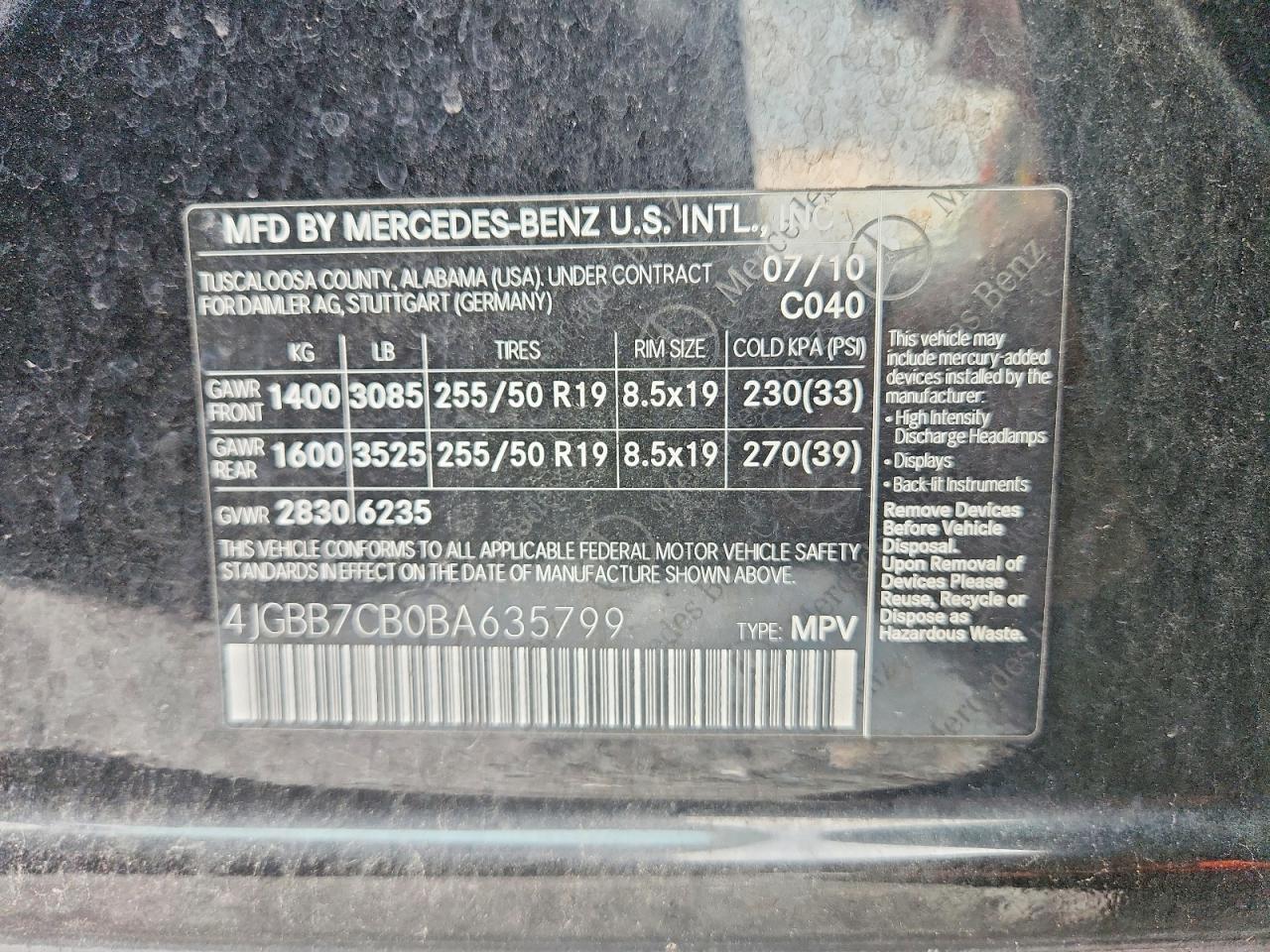 2011 Mercedes-benz Ml 550 4matic Черный vin: 4JGBB7CB0BA635799
