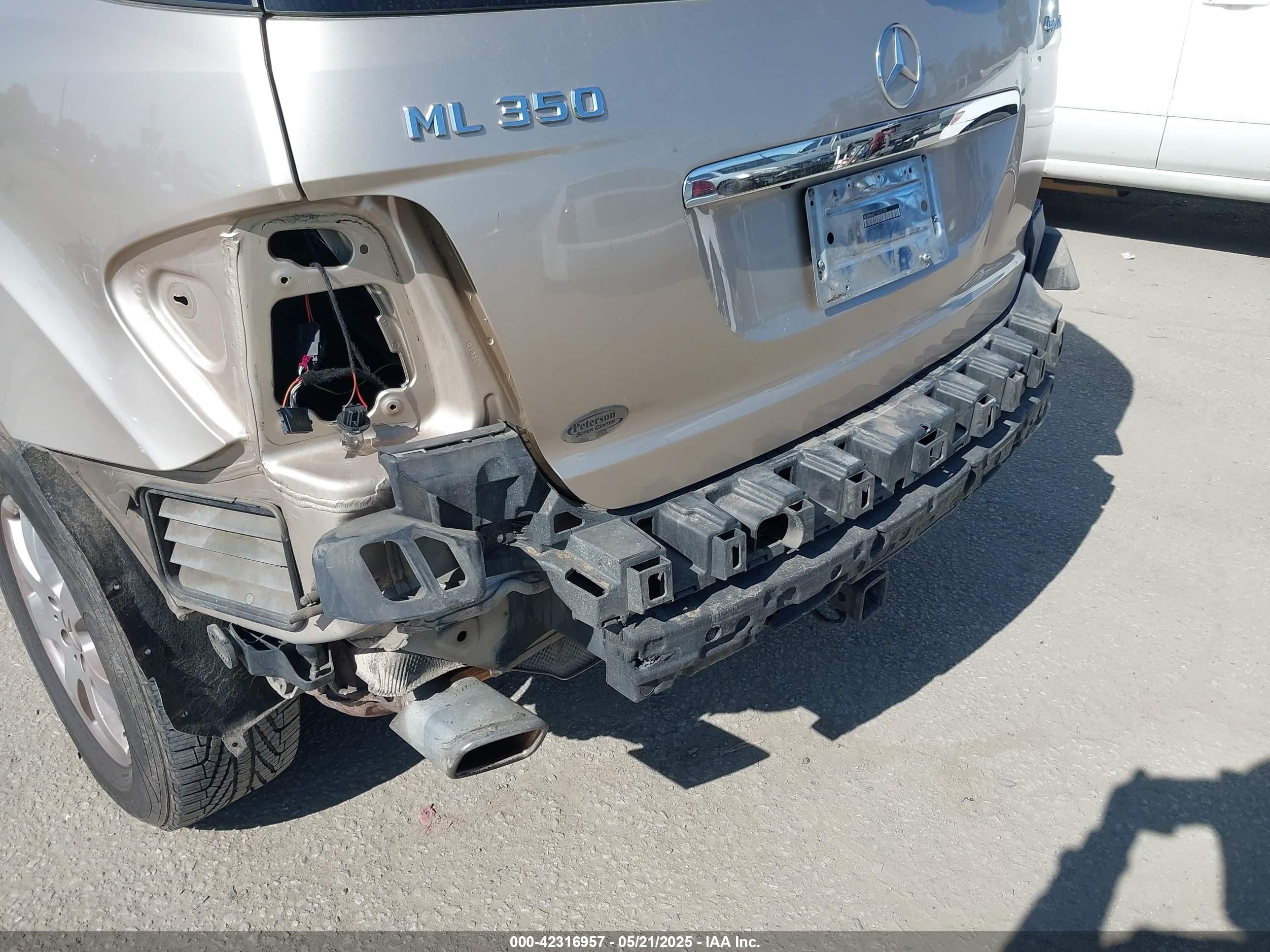 2007 Mercedes-benz Ml 350 4matic Золотой vin: 4JGBB86E37A227378